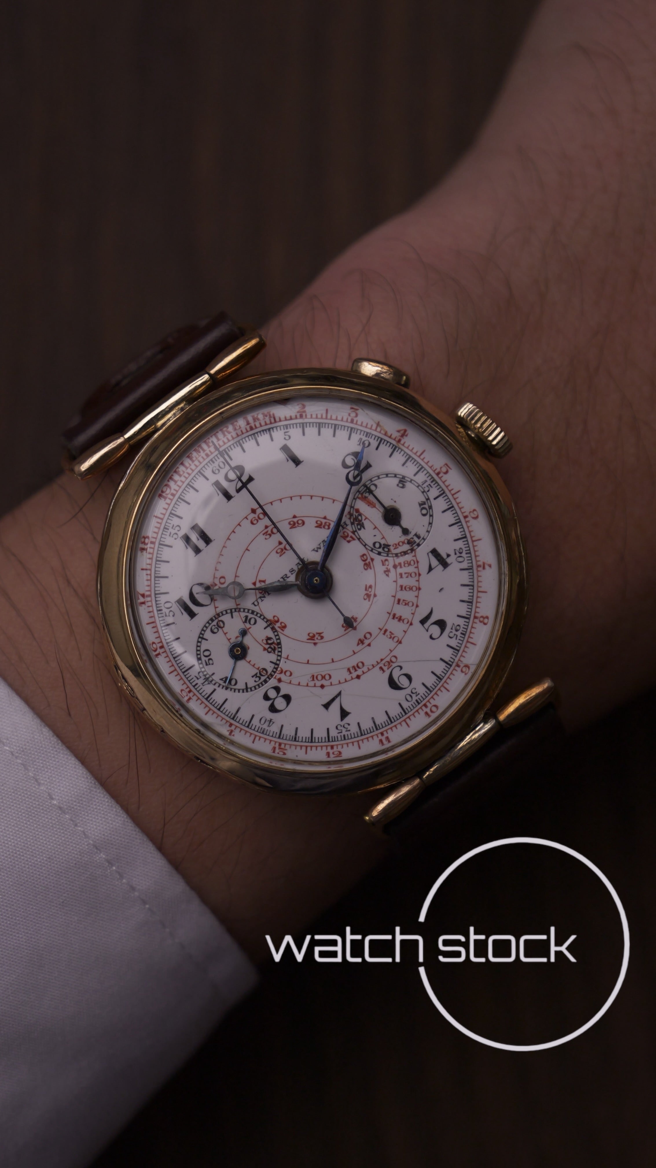 Universal geneve watch monopusher 1930 (40mm) white ceramic dial