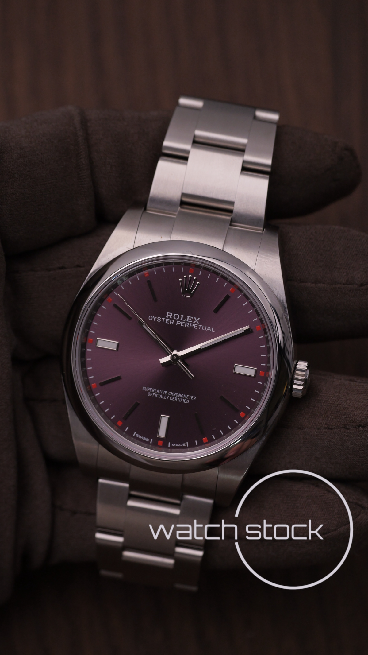 Rolex oyster perpetual purple dial 2017 ref.114300 38mm