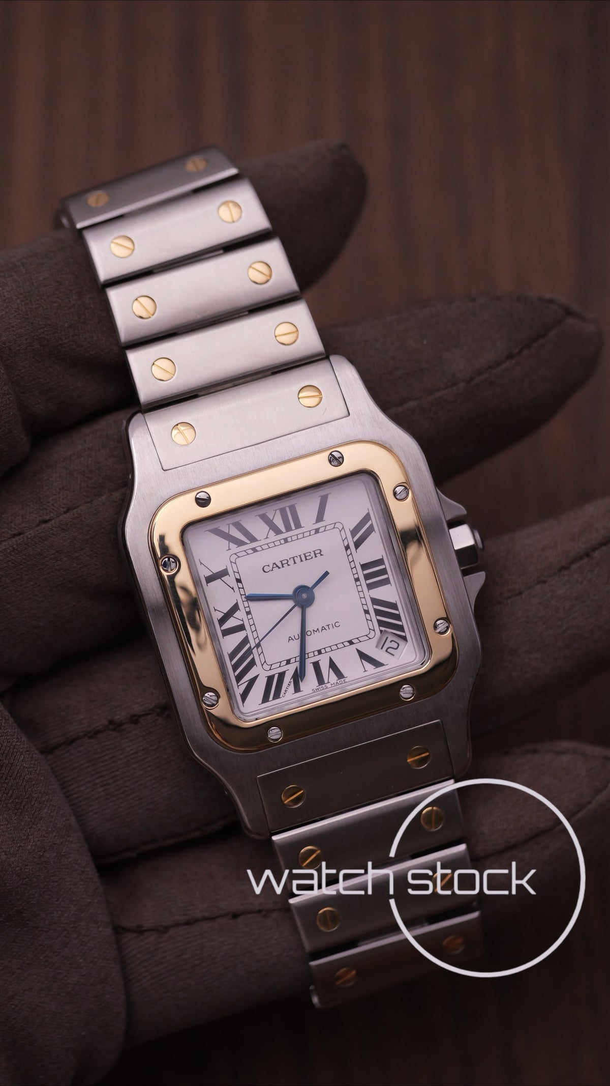 Cartier santos galbee XL Gold Steel ref.2823 Automatic 32x45mm