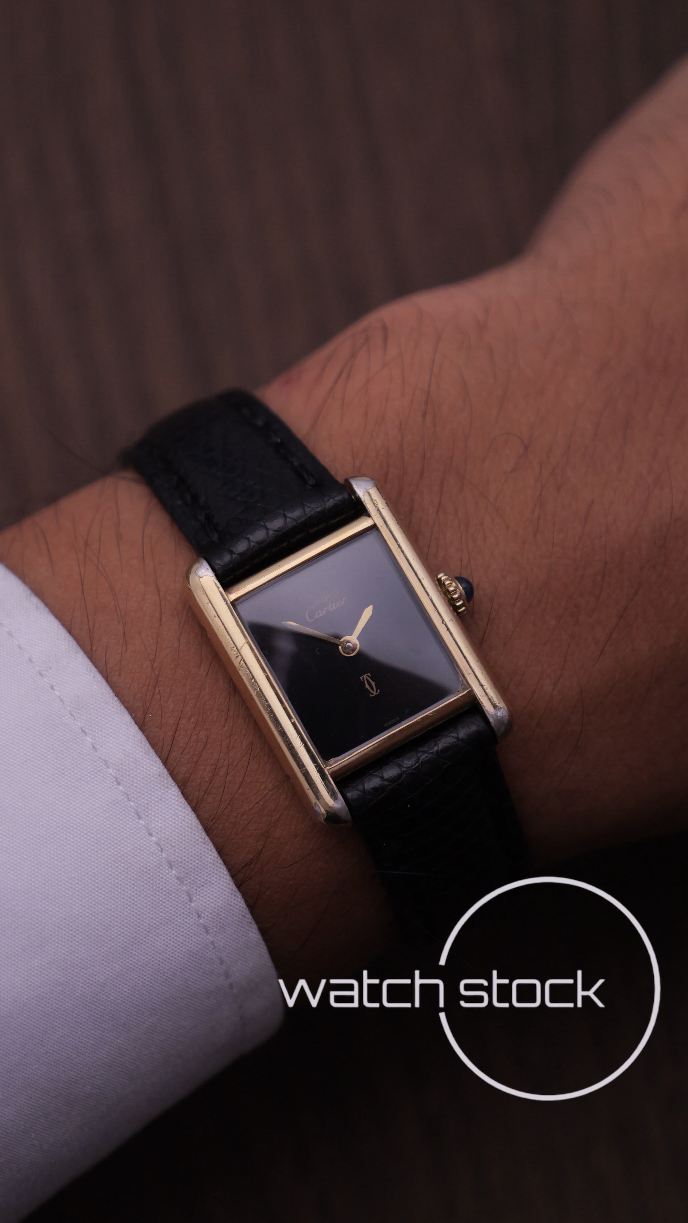 Cartier Tank TG3 Black Dial 1980