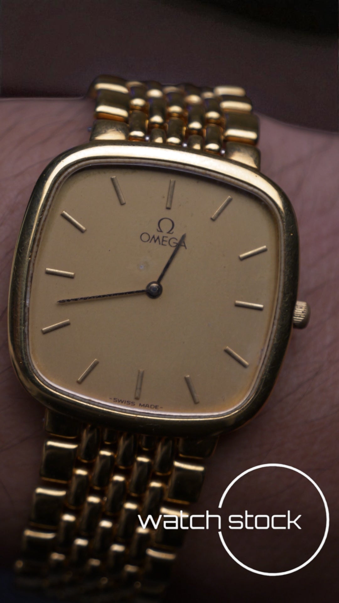 Coppia Omega de ville bracciale chicchi di riso placcati oro ref: 39508772 anno 1989
