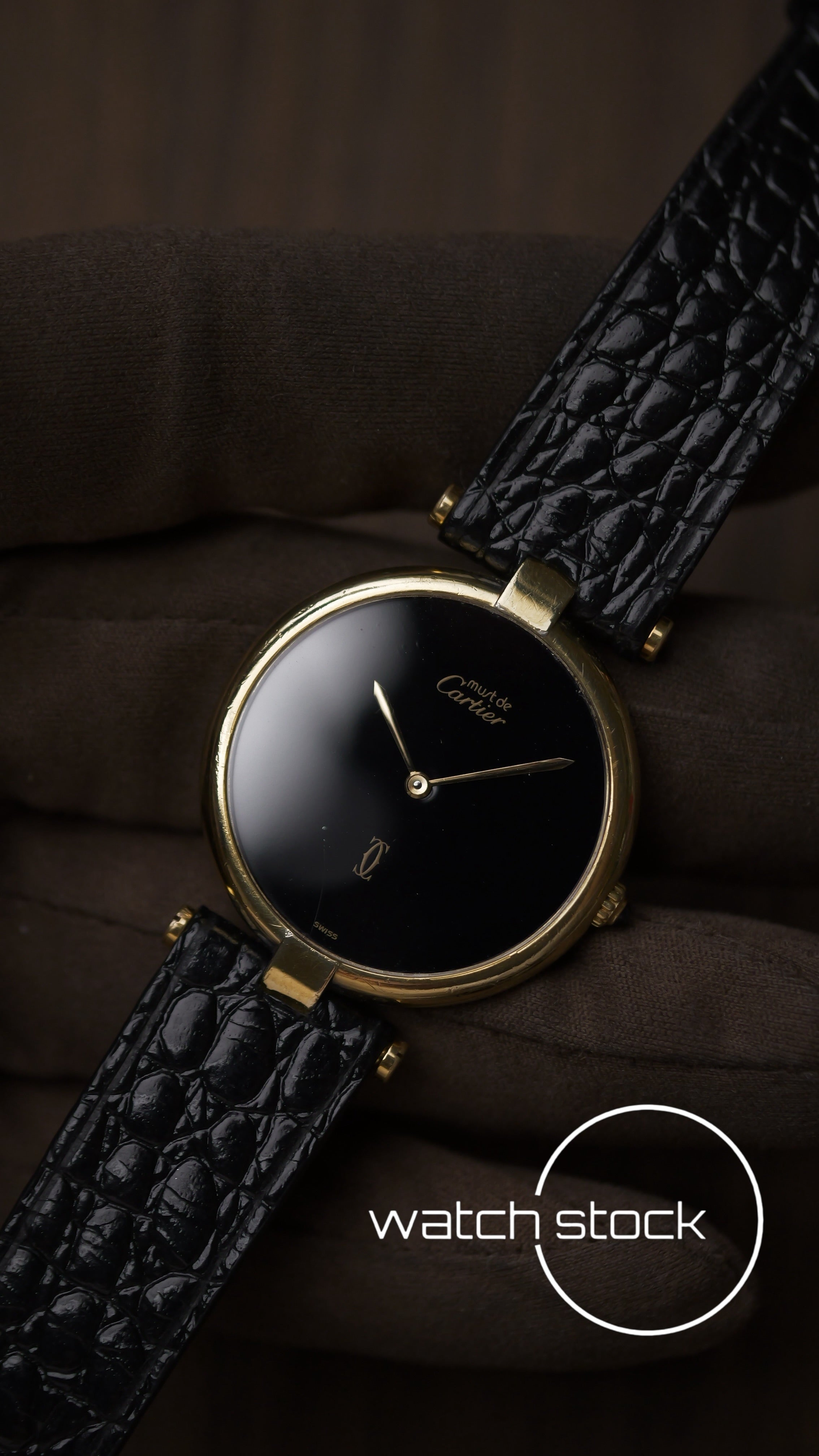 Cartier Vendome 30mm black dial unisex 1990