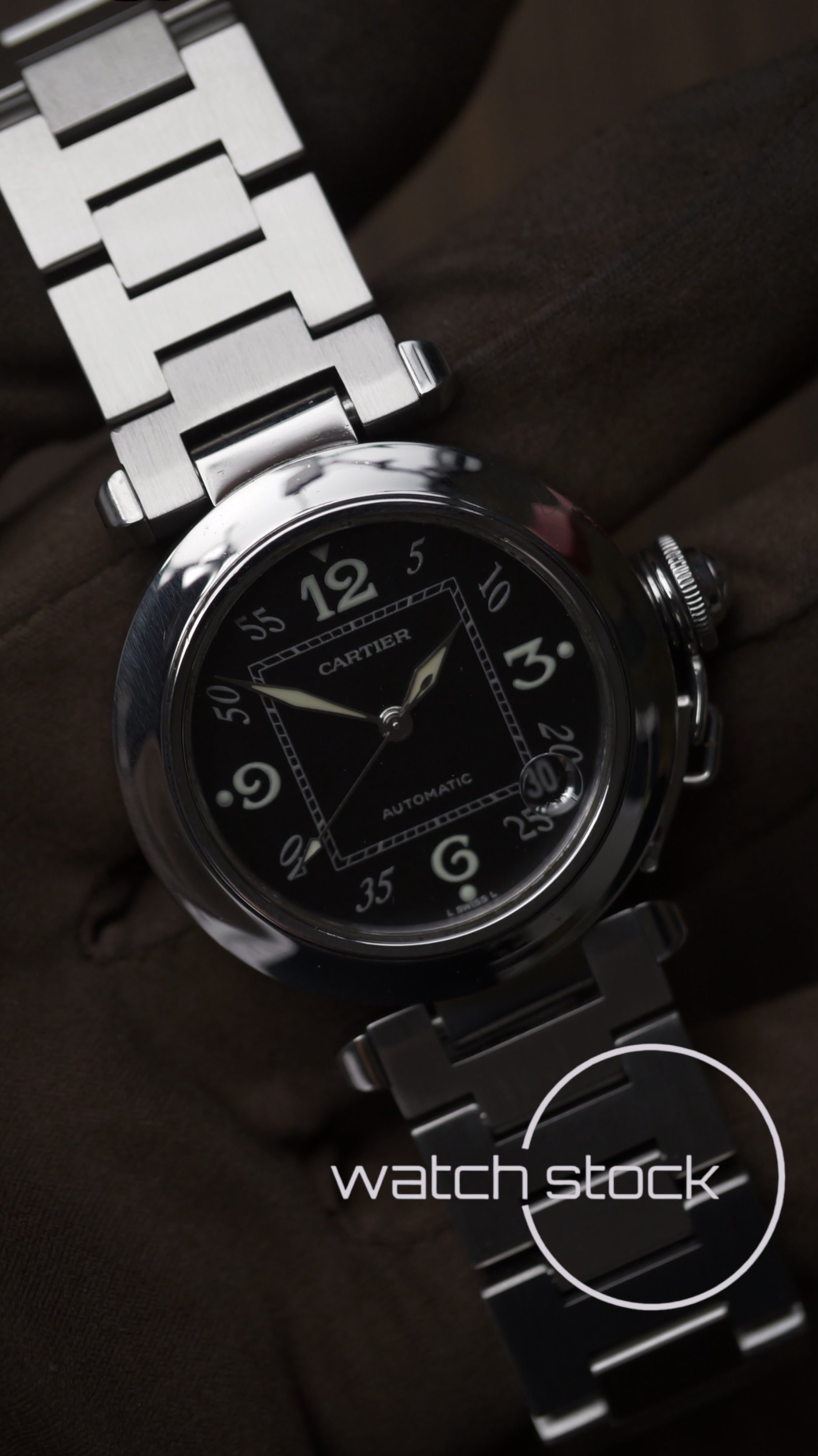 Cartier Pasha Automatic 35mm ref.2324 Black dial Full Set