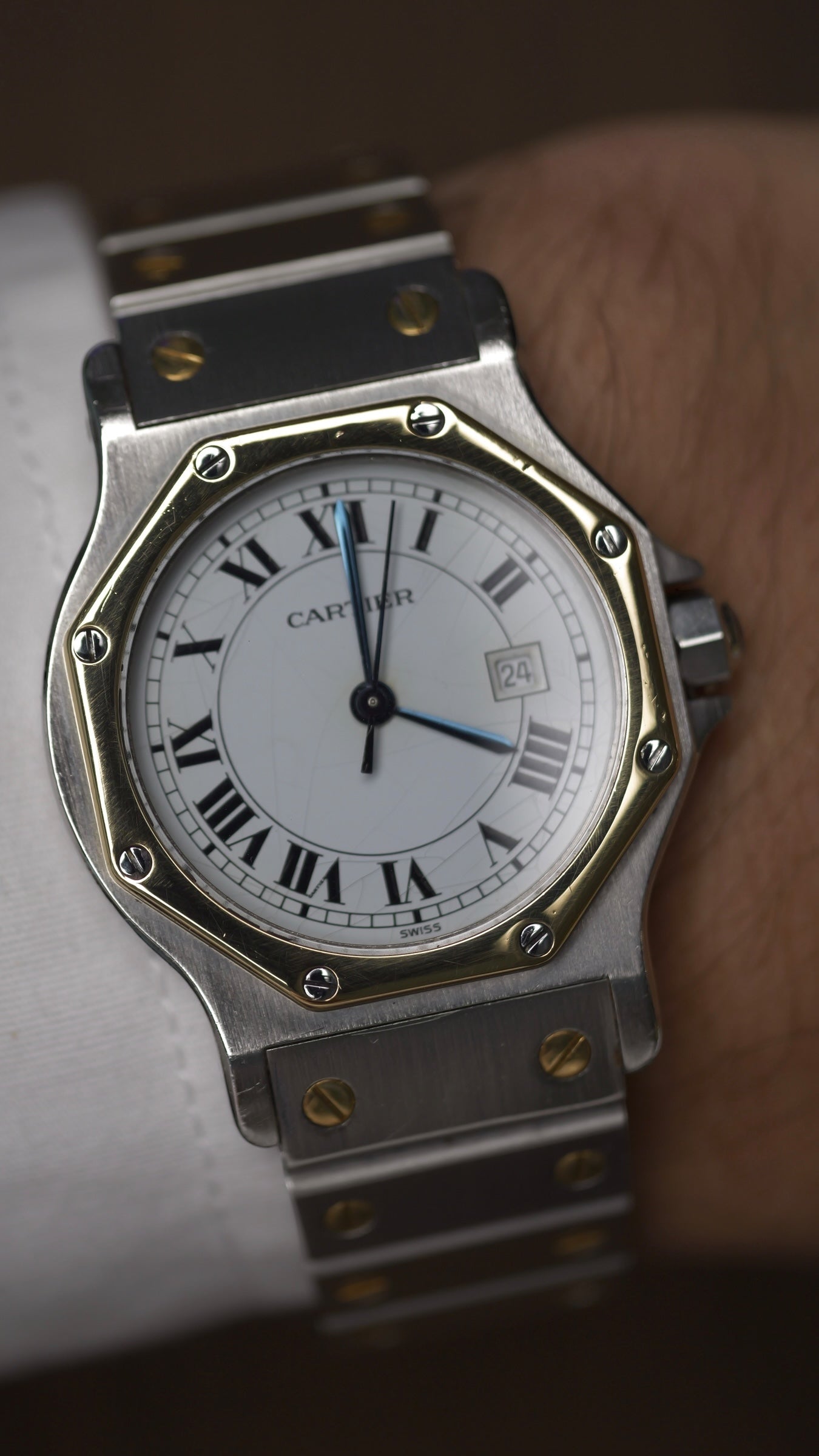 Cartier santos Octagon 30mm Large men ref.2966 Automatic