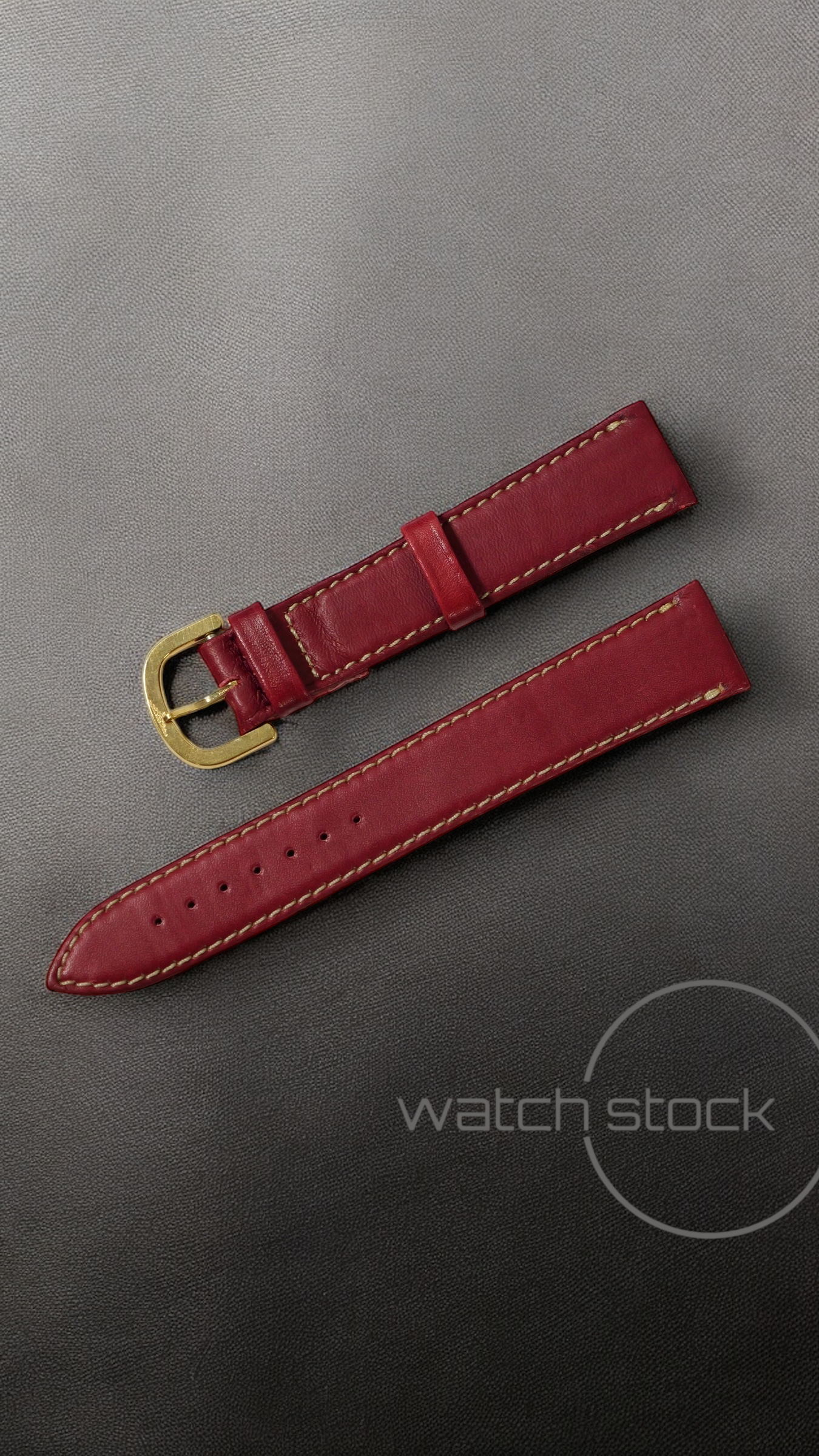 Cinturino Longines in pelle rosso con fibbia loggata ansa 18mm