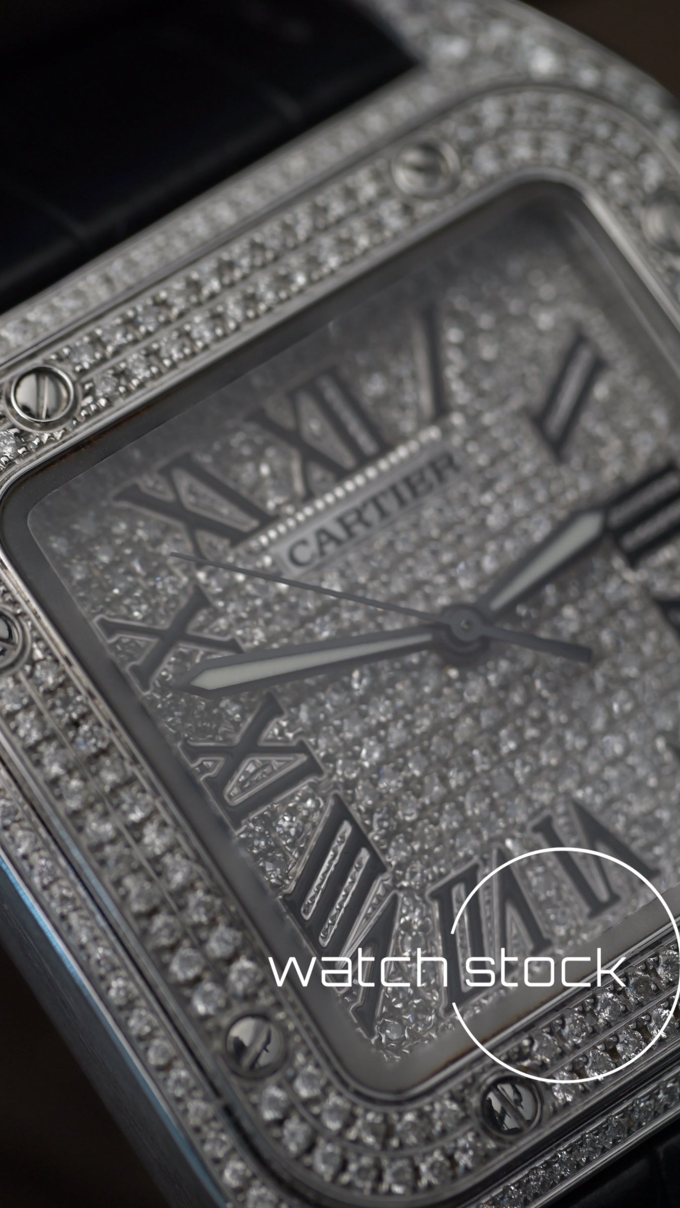 Cartier santos 100 XL ref.2656 Automatic custom diamond