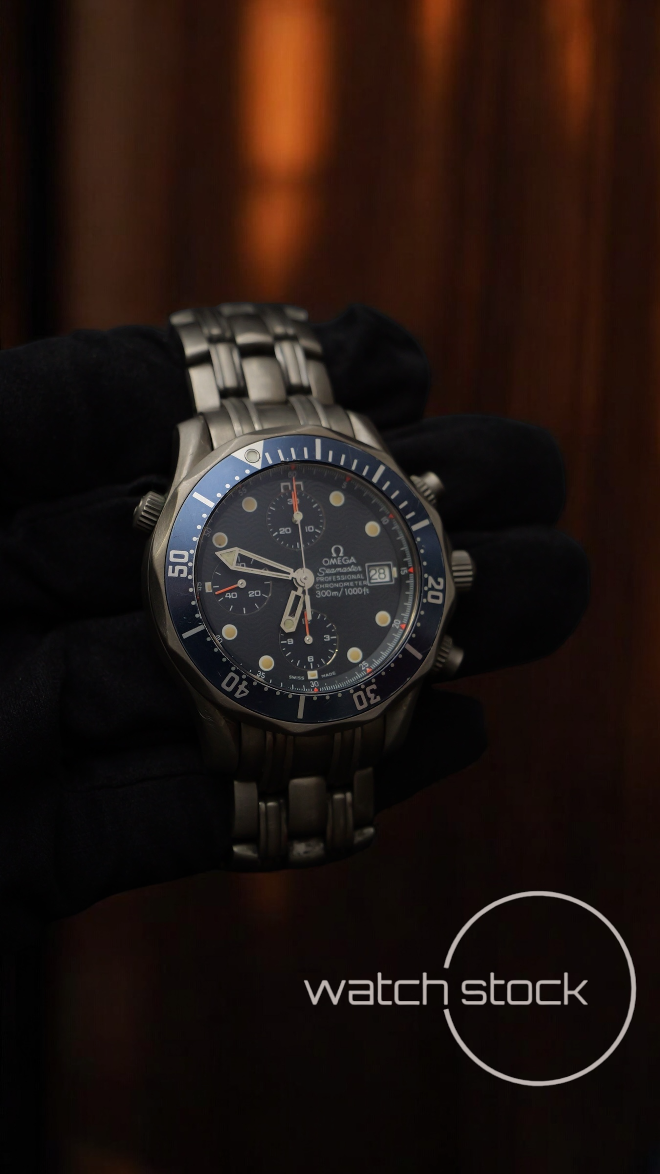 Omega seamaster 300m Chrono titanium ref. 178.0504 41mm blue dial