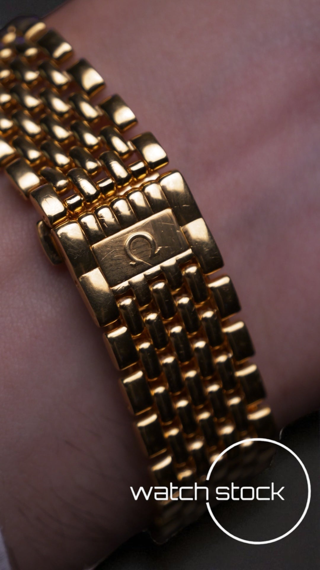 Coppia Omega de ville bracciale chicchi di riso placcati oro ref: 39508772 anno 1989