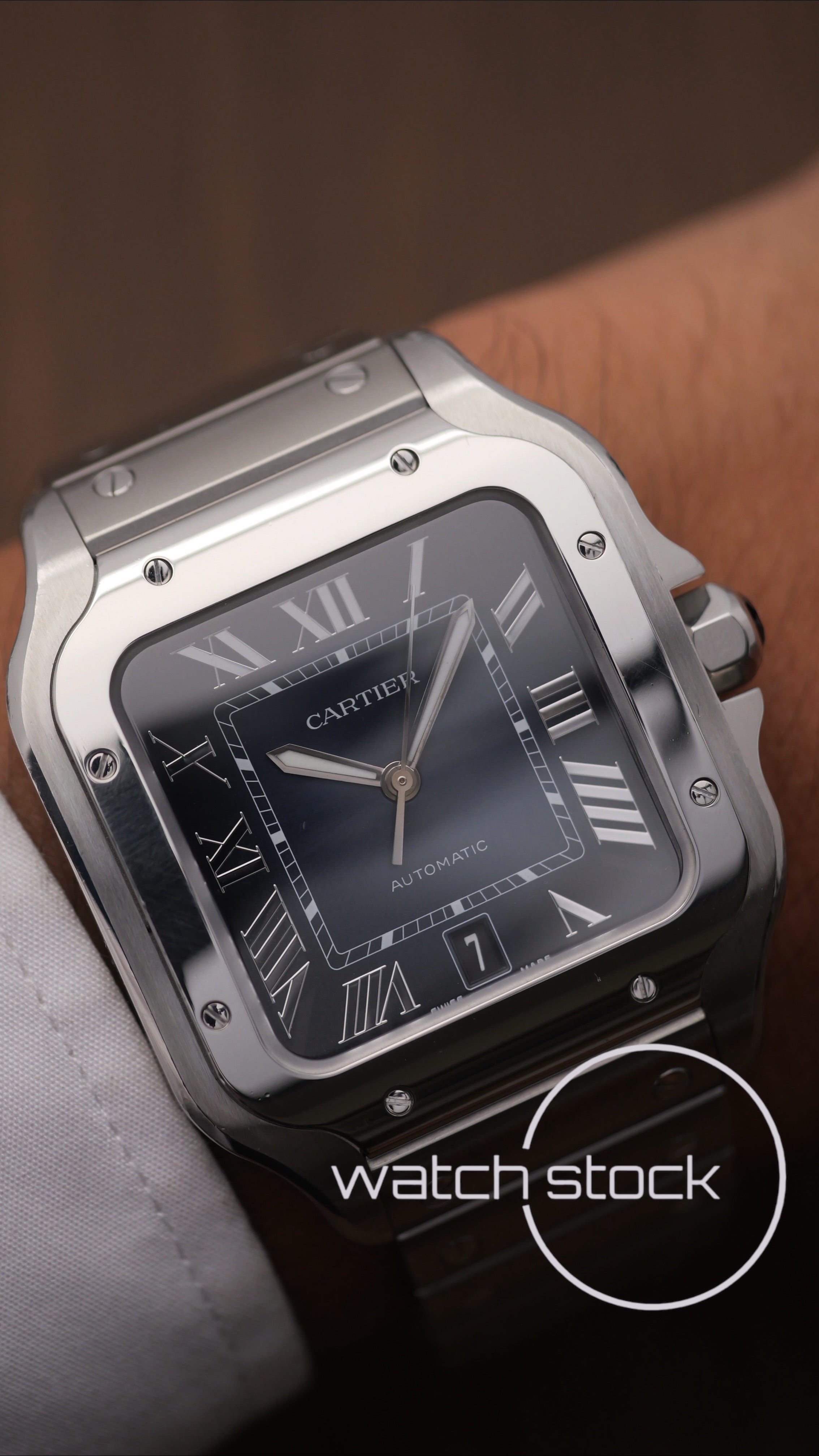 Cartier Santos LM blue dial Full Set