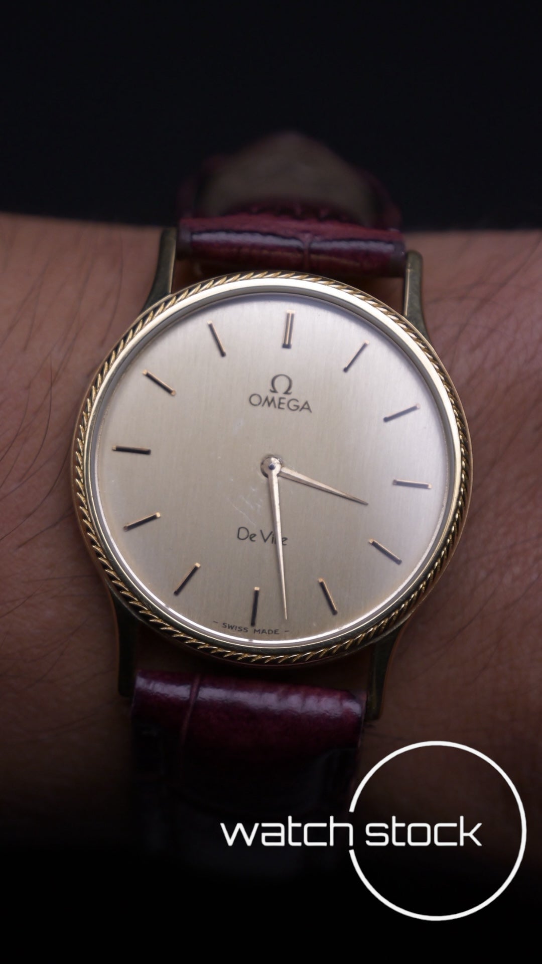 Omega de ville Quartz placcato oro cassa a corda ref: 1365 31mm anno 1980