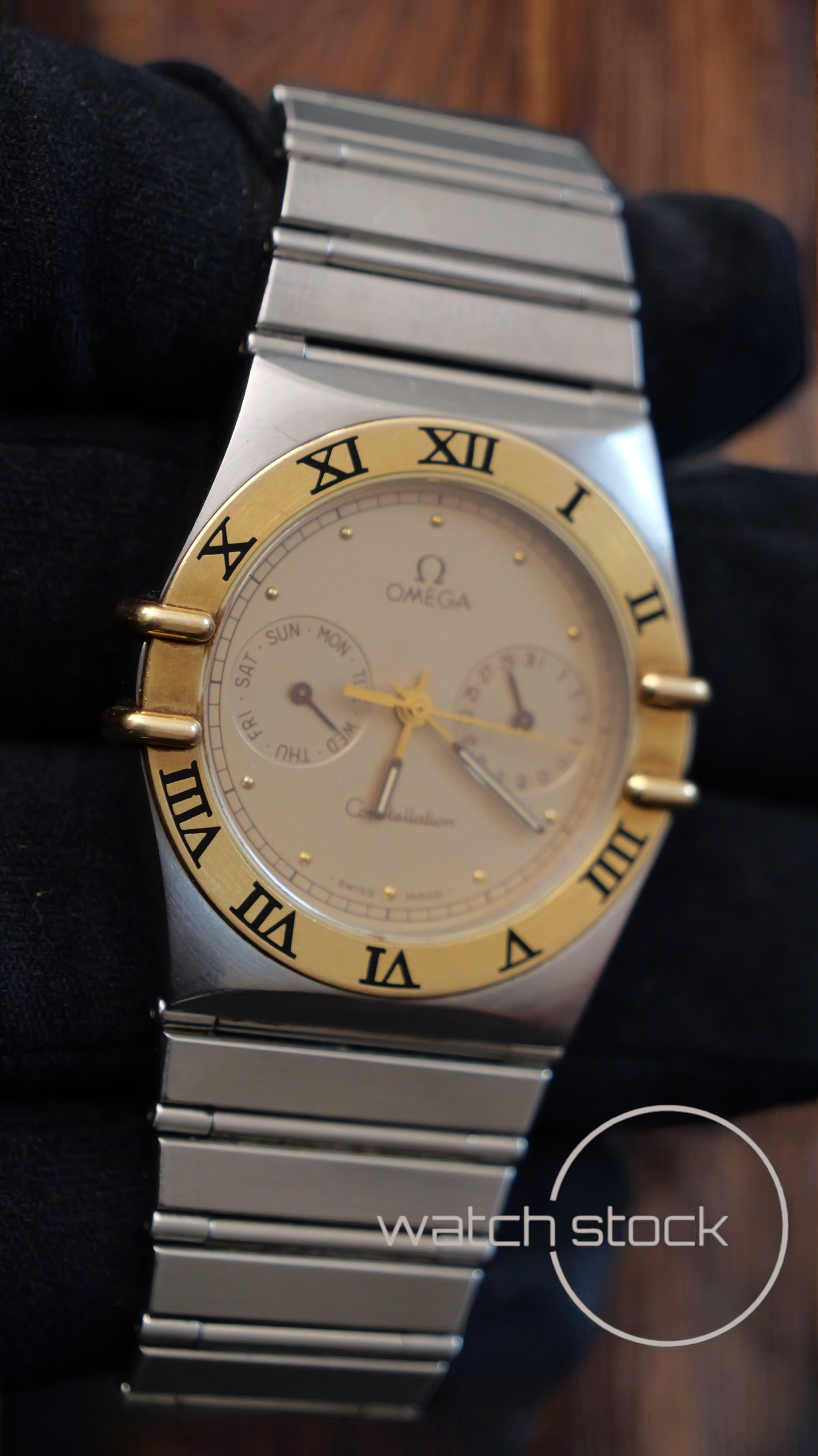 Omega constellation daydate quarz (34mm) yellow dial vintage