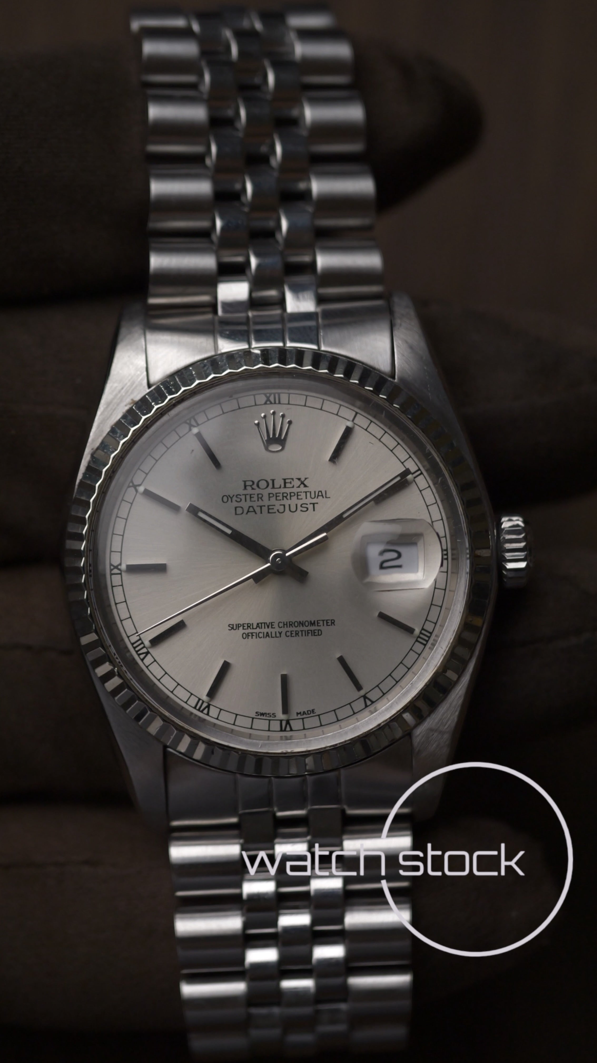 Rolex datejust 36mm 16014 argènté dial Box+ Service Papers