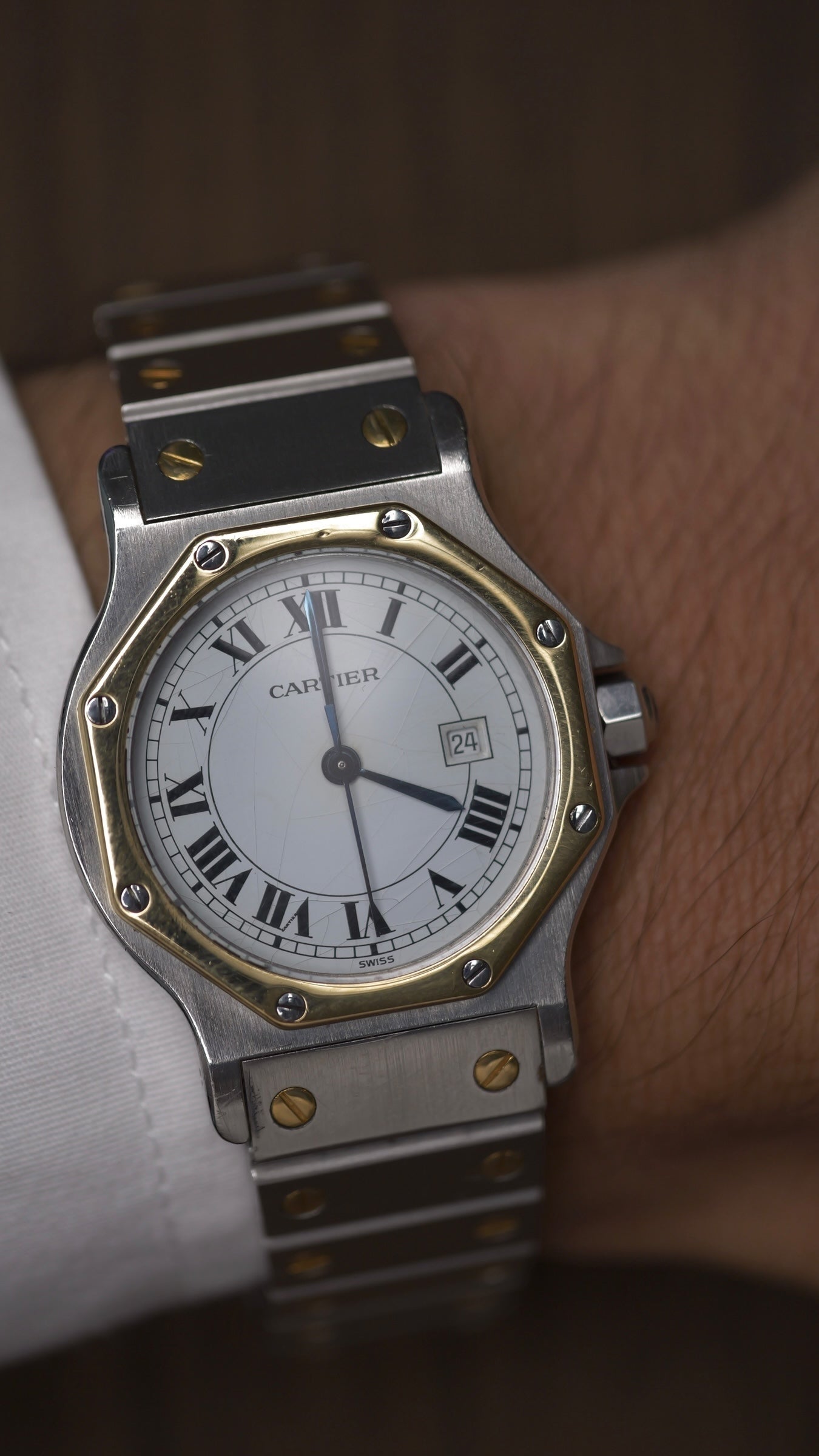 Cartier santos Octagon 30mm Large men ref.2966 Automatic