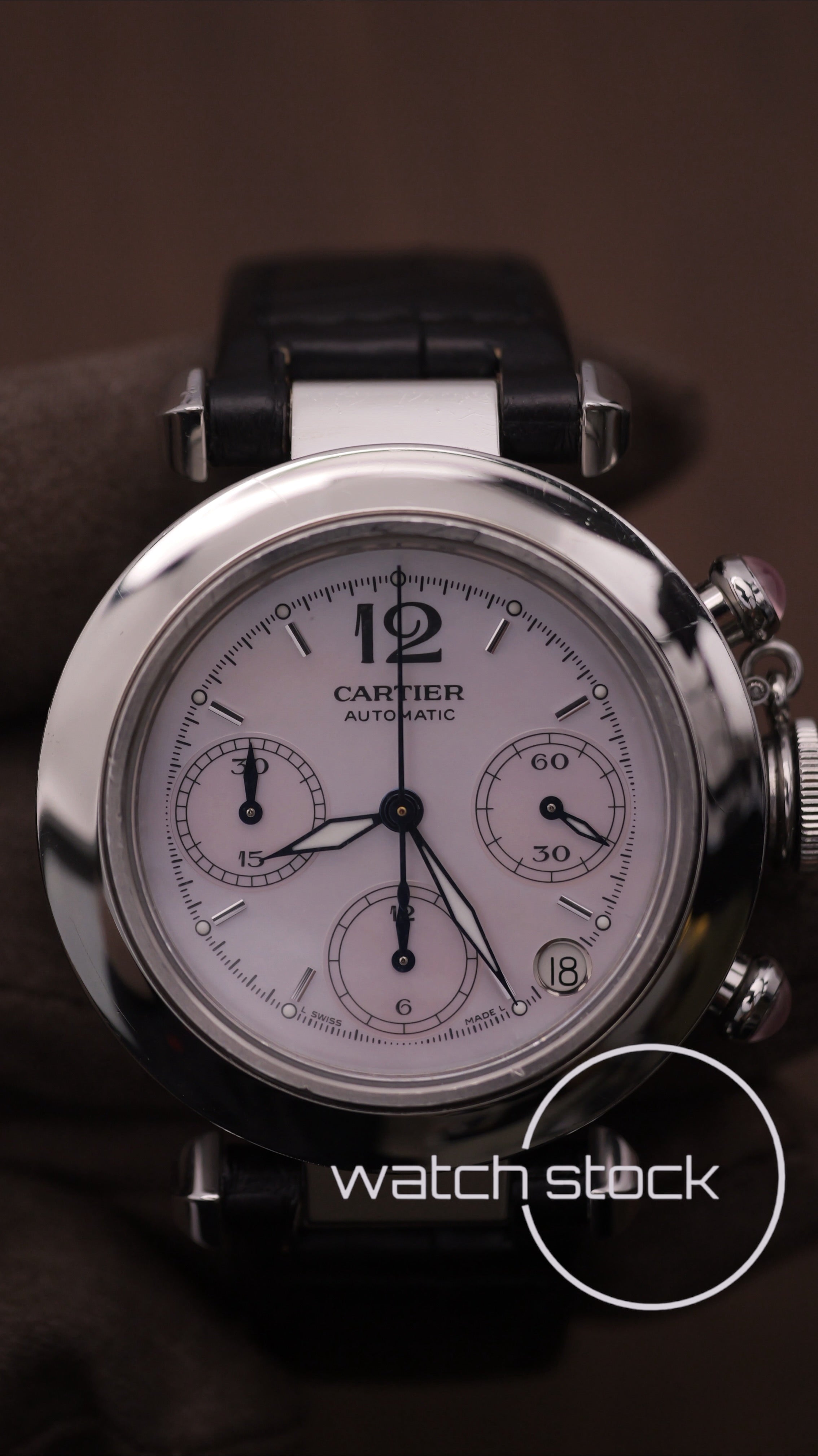 Cartier Pasha Chronograph MOP Dial Edizione Speciale Natale 2003 Full Set