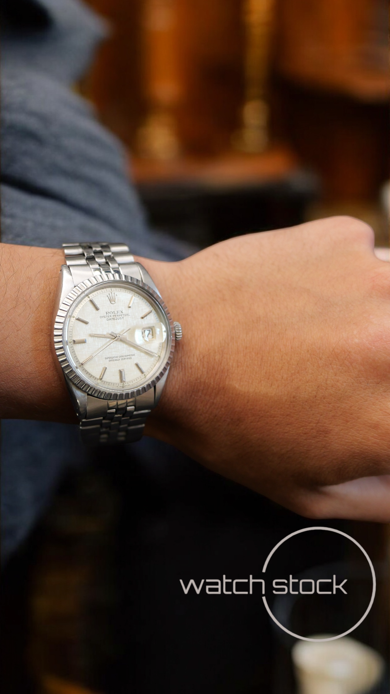 Rolex datejust 36mm 1600 linen dial lino argènté