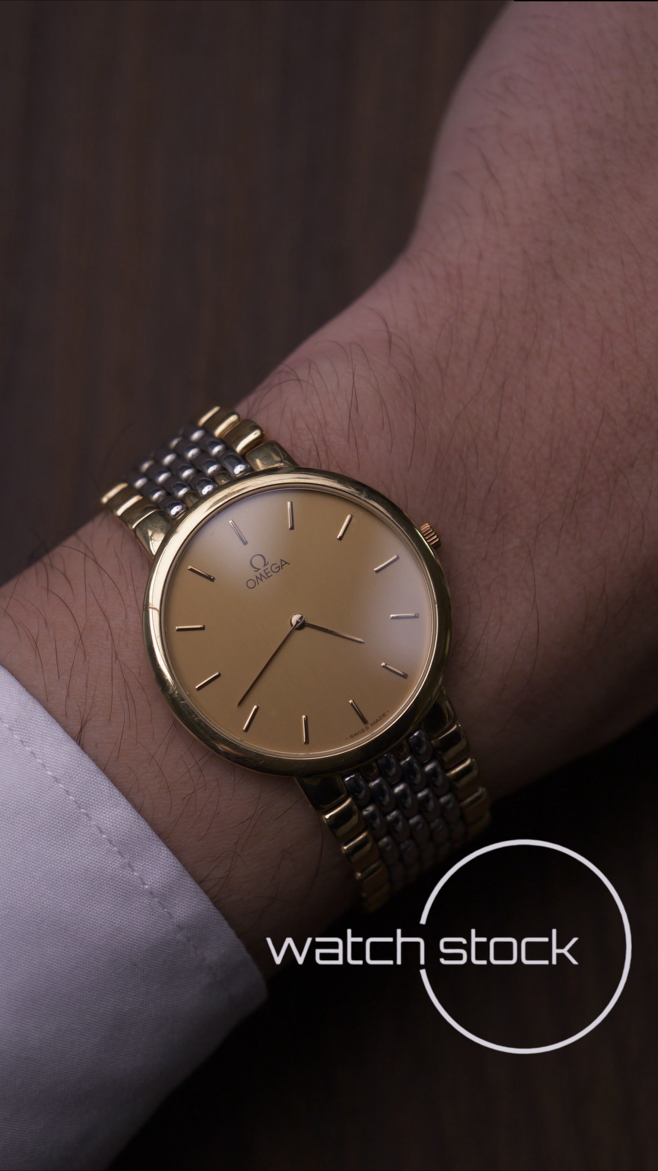 Omega De ville 1986 vintage bracciale integrato con sticker Quartz