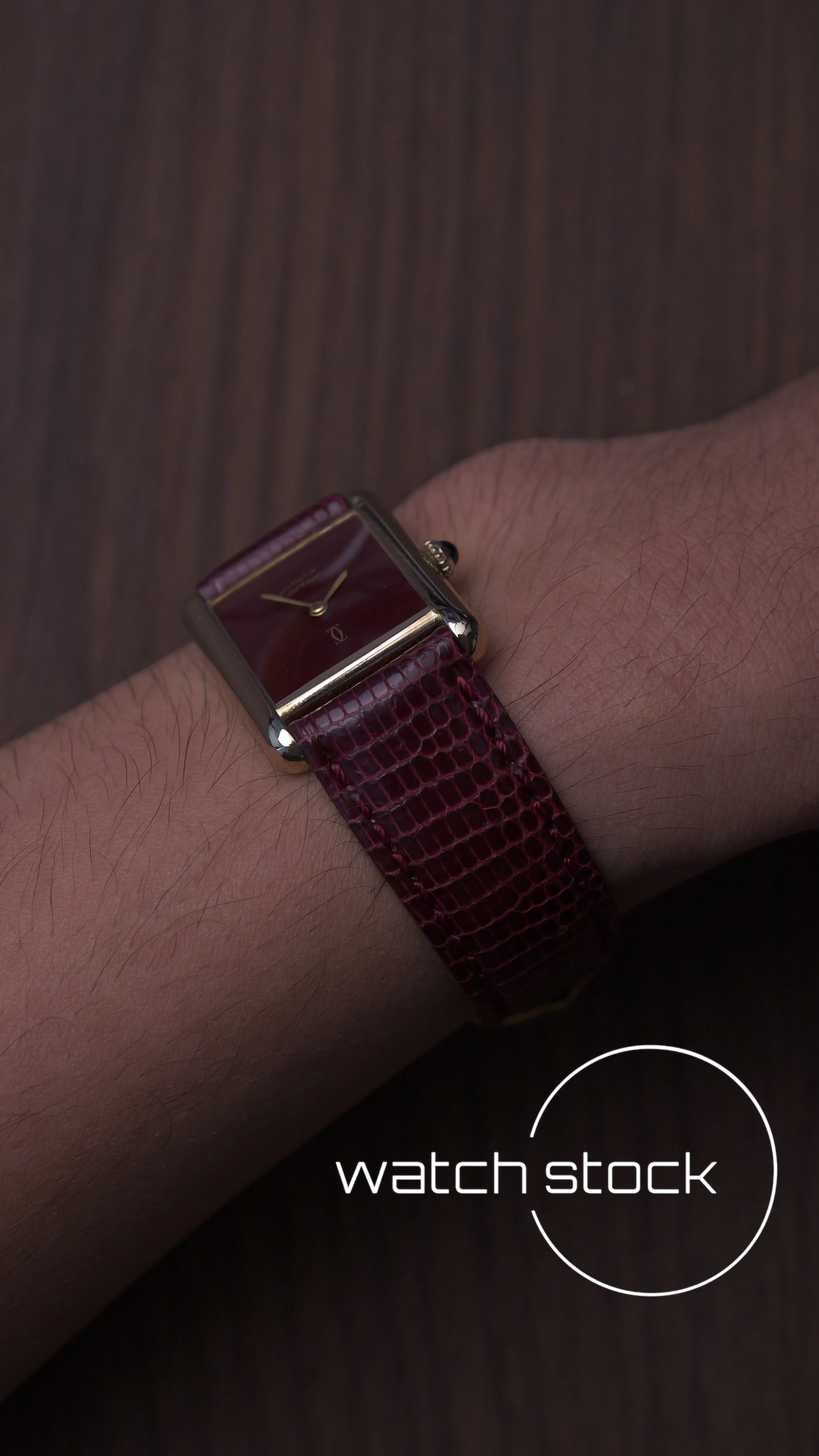Cartier tank vintage burgundy dial tg.6