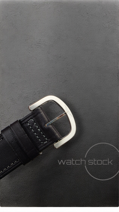 Cinturino Longines in pelle nero con fibbia loggata ansa 21mm