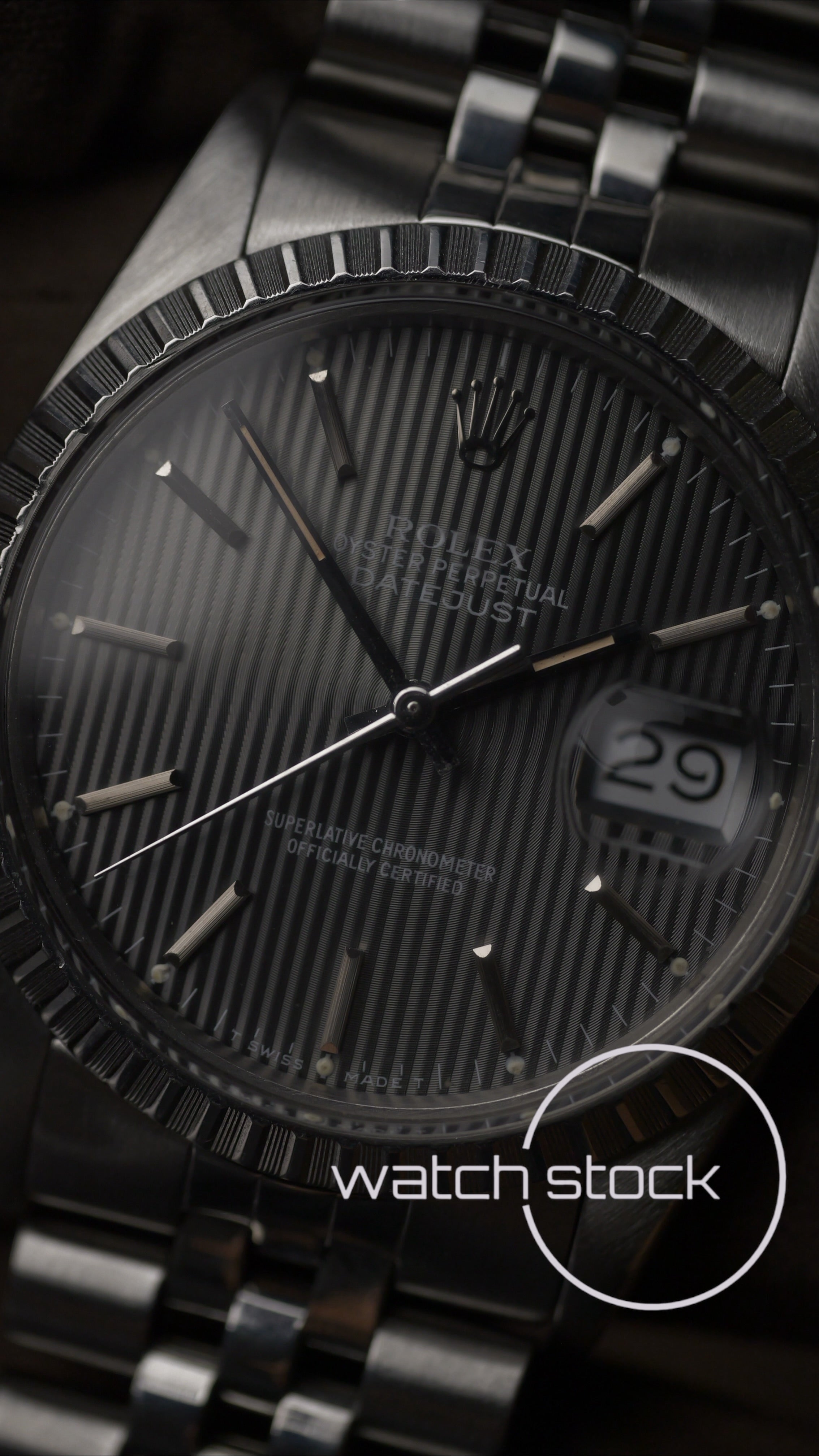 Rolex datejust 36mm grey tapestry dial 1987 ref.16030