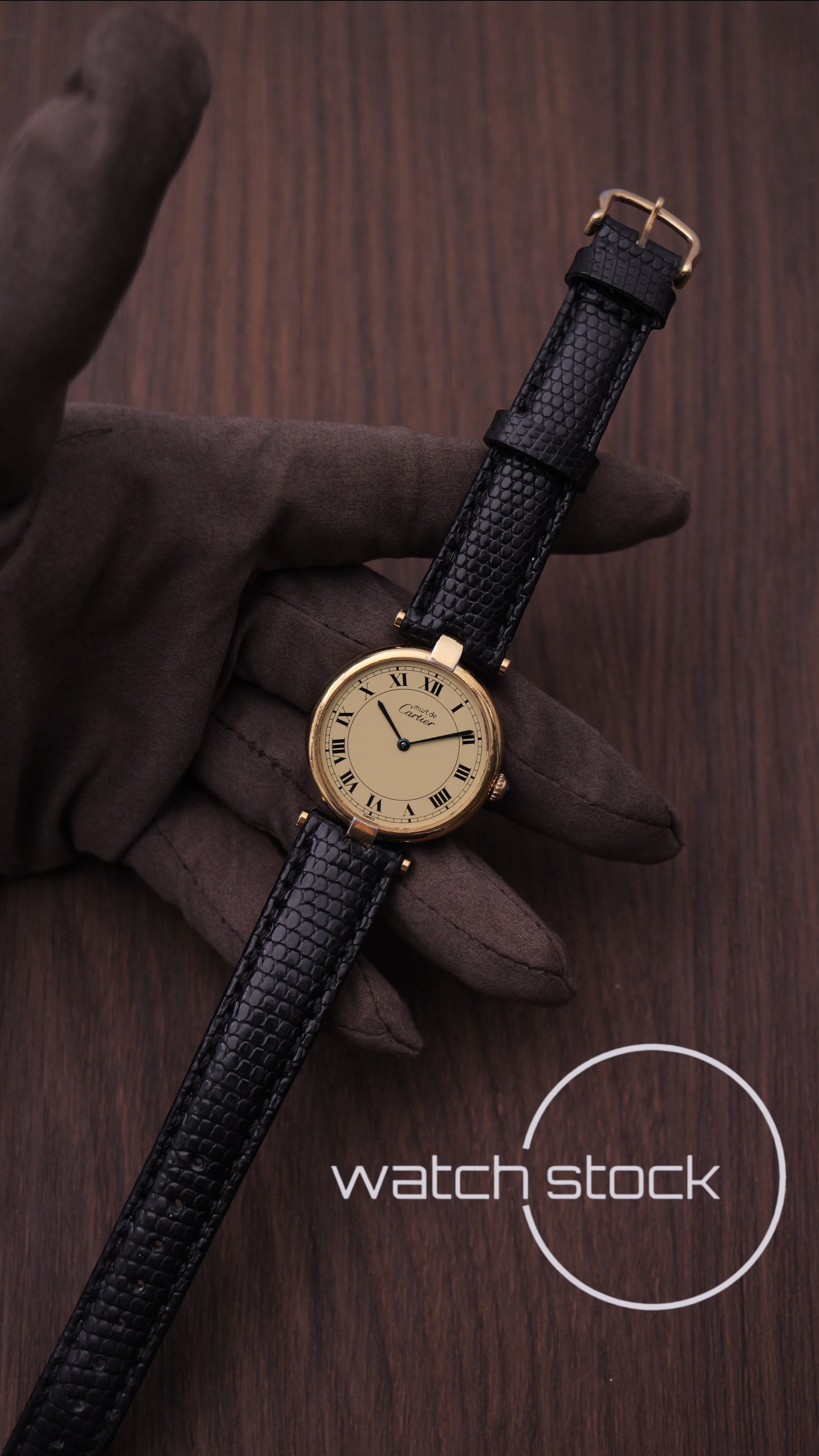 Cartier Vendome Full set 30mm Lemon Roman dial anno 1990