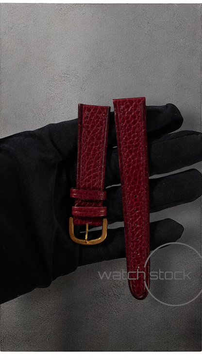 Cinturino Longines in pelle martellata rosso con fibbia loggata ansa 18mm