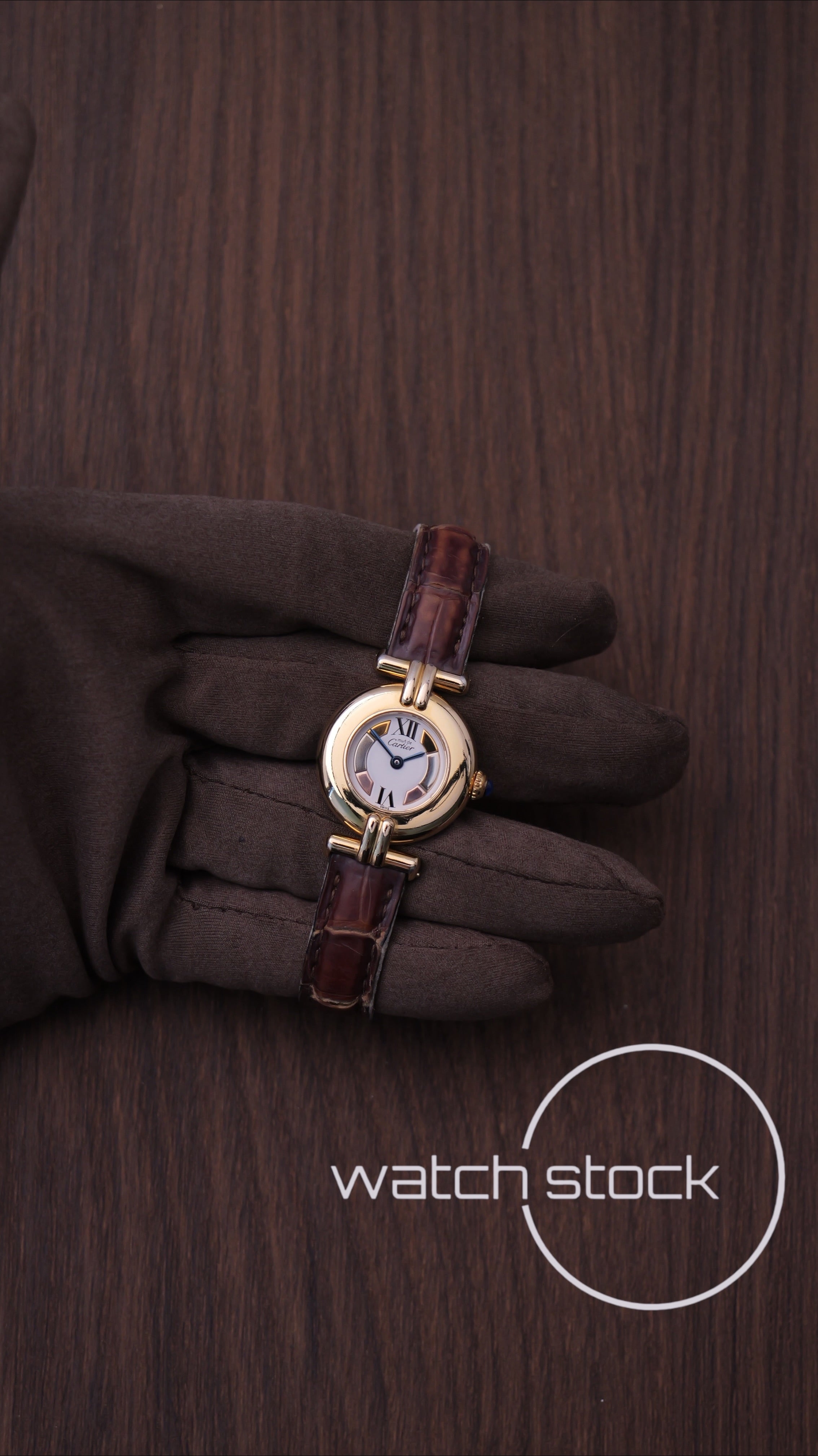 Cartier vermeil colisee 24mm ref. 590002 quartz