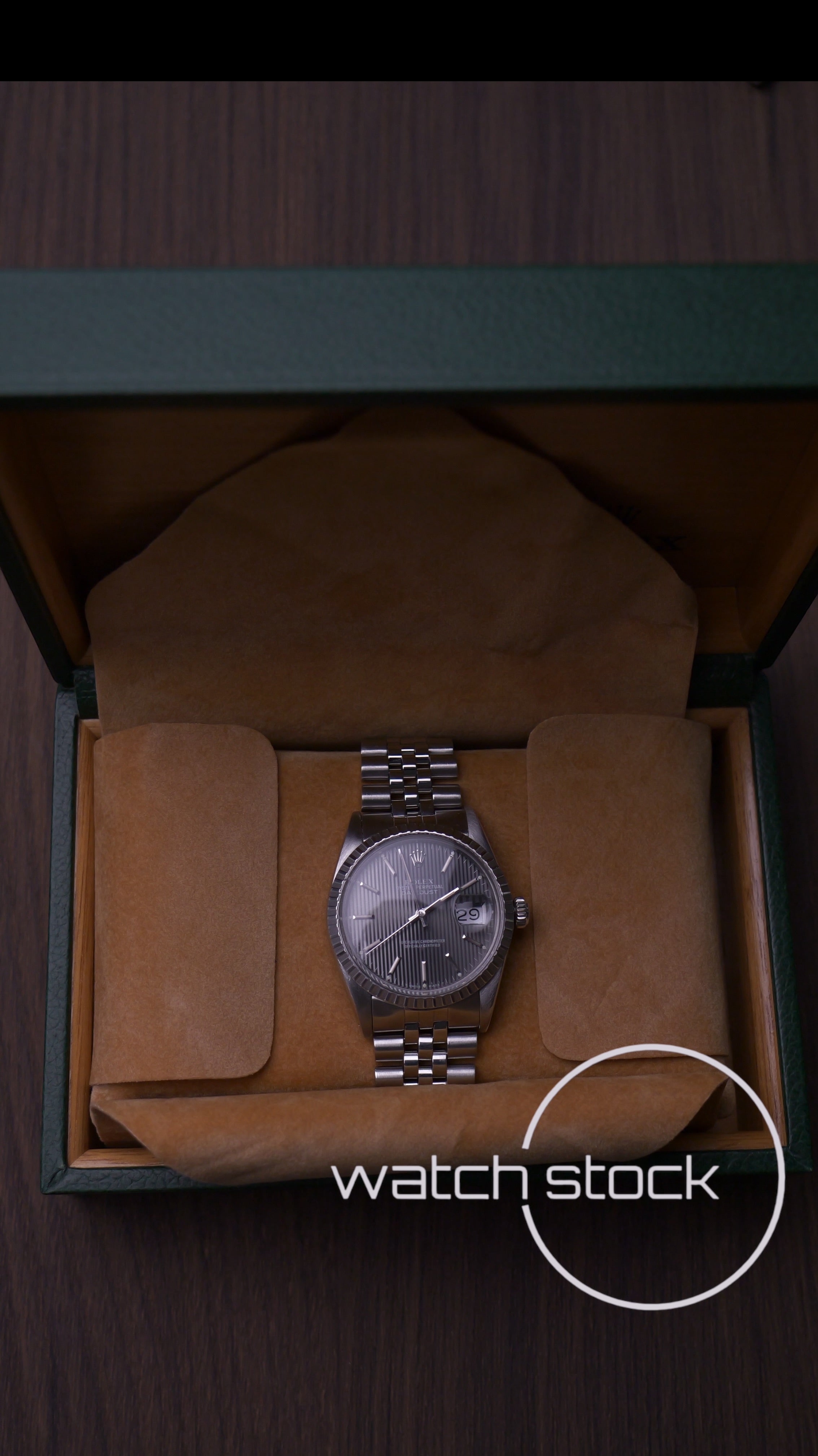 Rolex datejust 36mm grey tapestry dial 1987 ref.16030