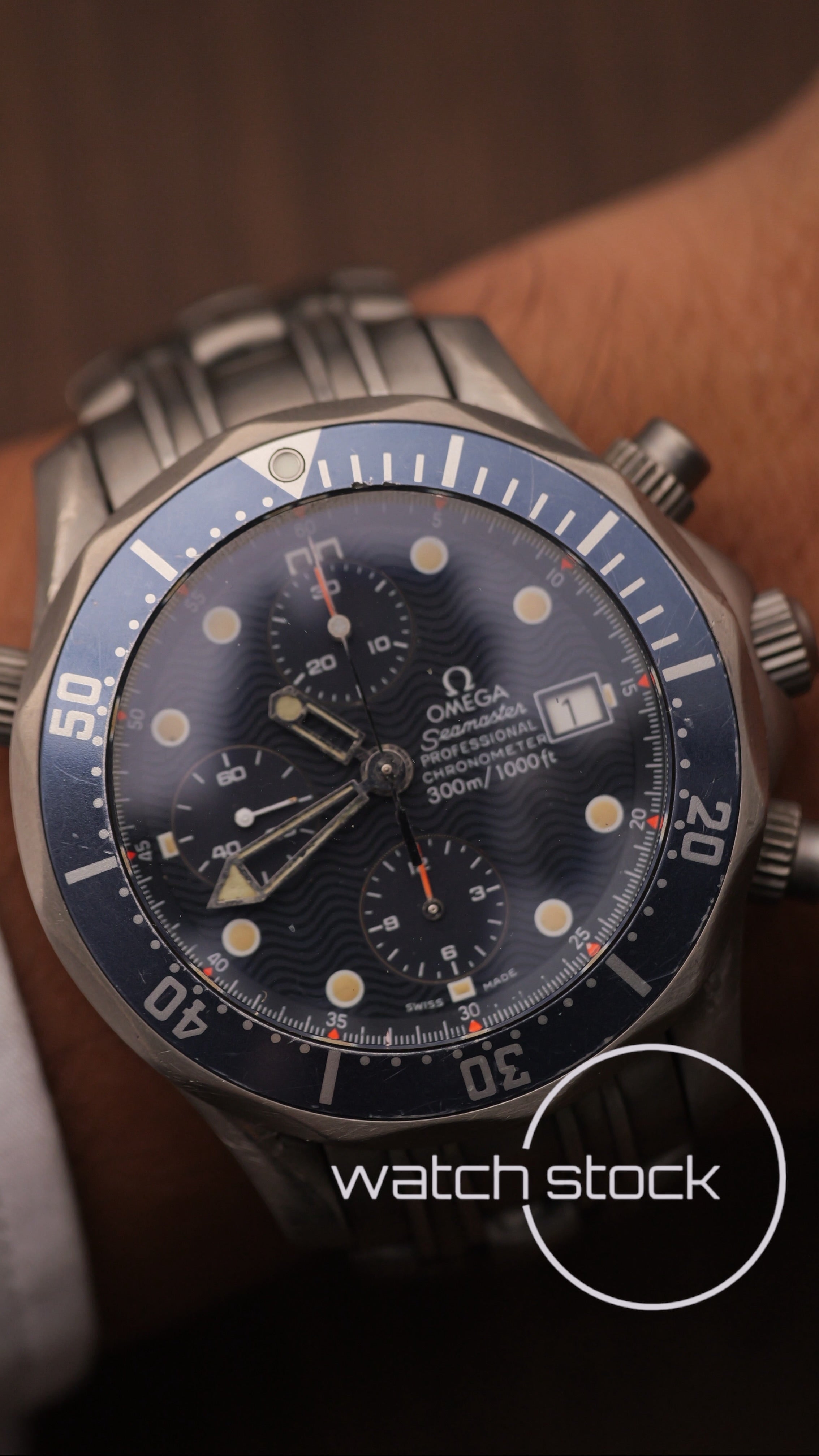 Omega seamaster 300m Chrono titanium ref. 178.0504 41mm blue dial