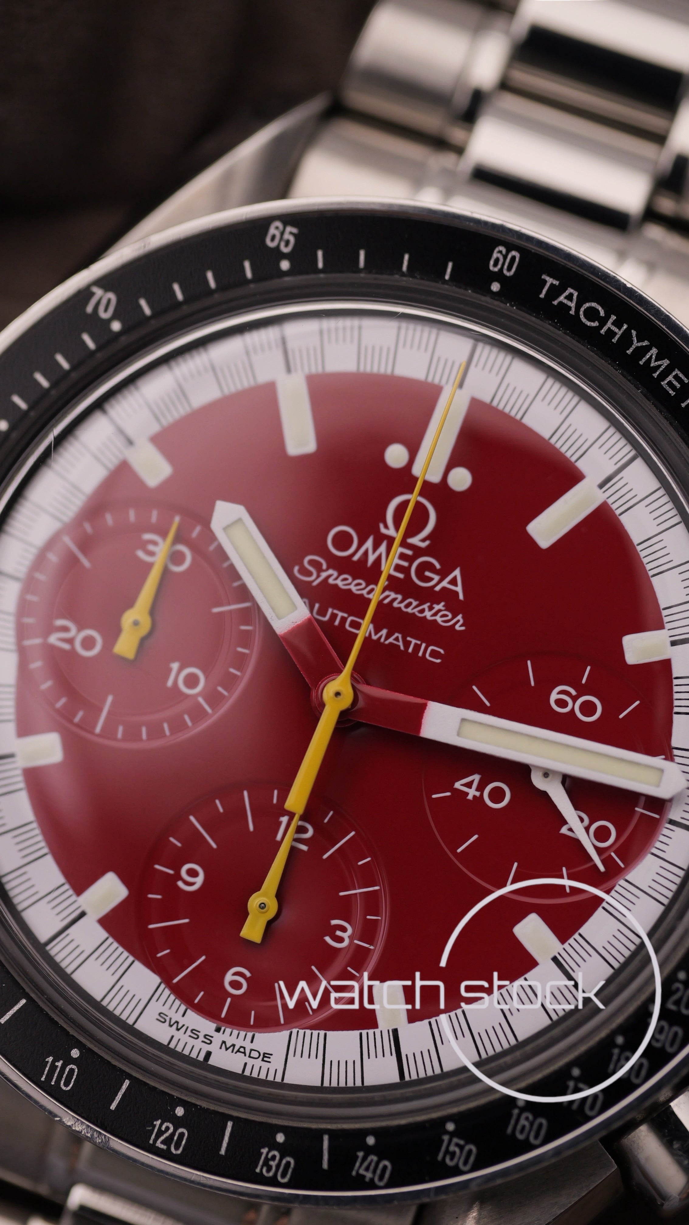 Omega speedmaster Schumacher reduced red dial ref. 175.0032 39mm automatic 1995