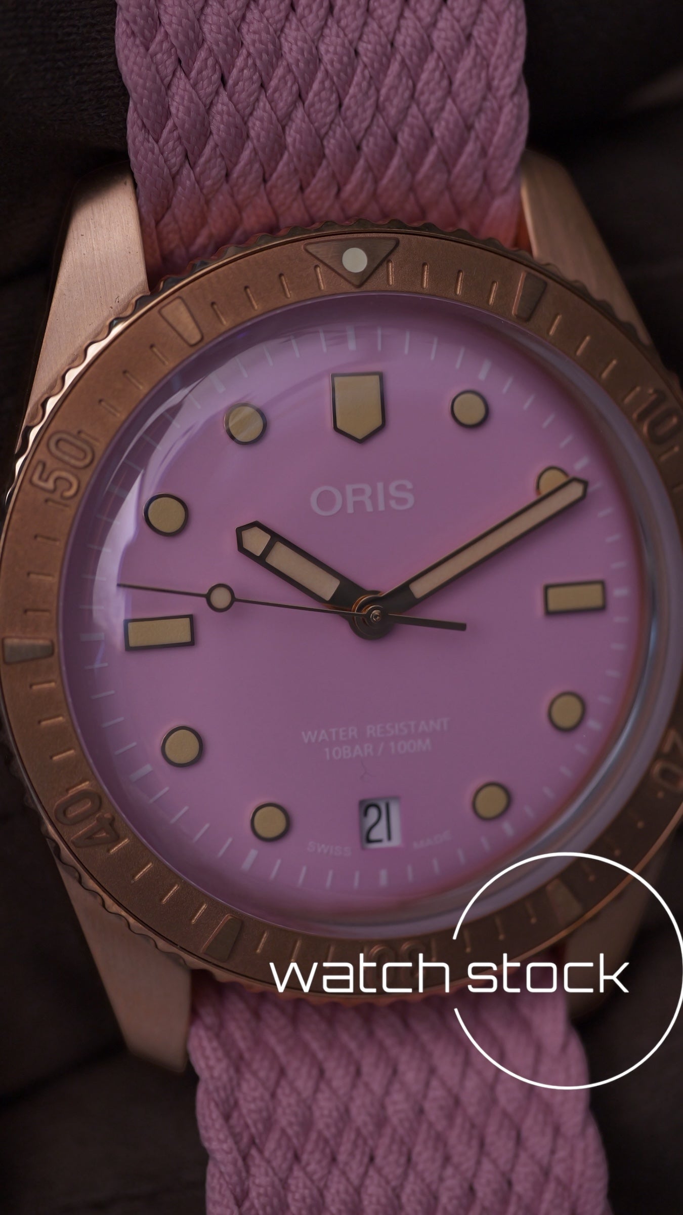 Oris diver sixty-five cotton candy pink bronze 40mm Automatic full set