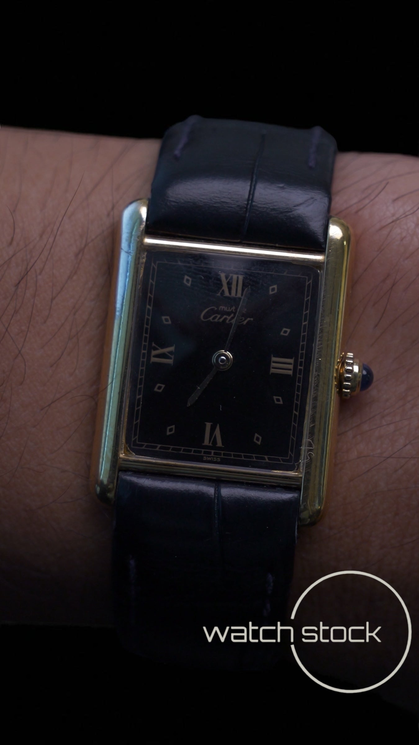 Cartier tank vintage argent plaque gold tg.6