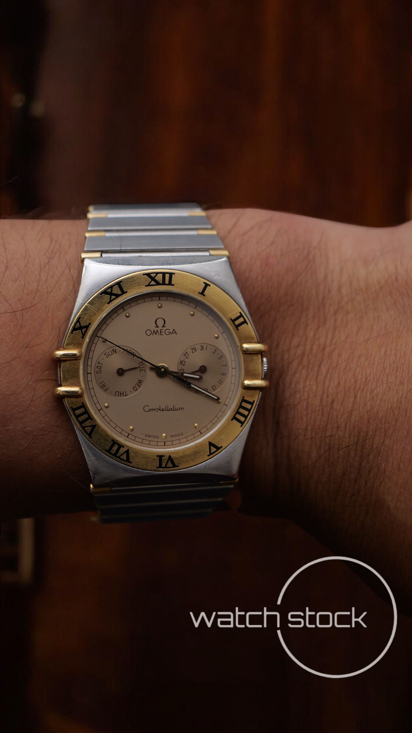 Omega constellation daydate quarz (34mm) yellow dial vintage