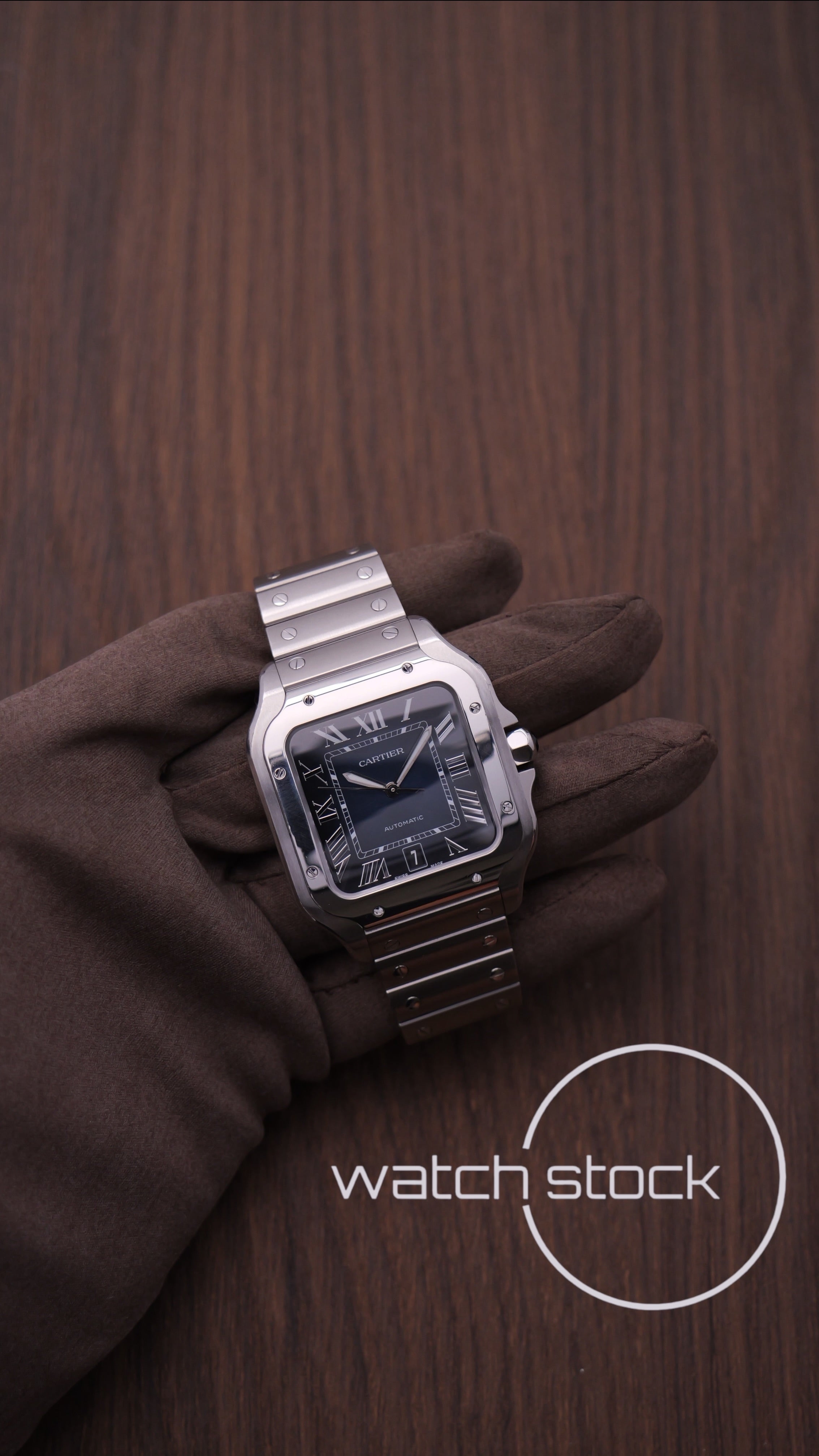 Cartier Santos LM blue dial Full Set