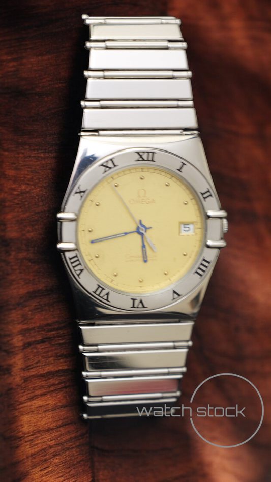 Omega costellation quarz (34mm) yellow dial vintage