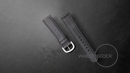 Cinturino Longines in pelle nero con fibbia loggata ansa 21mm