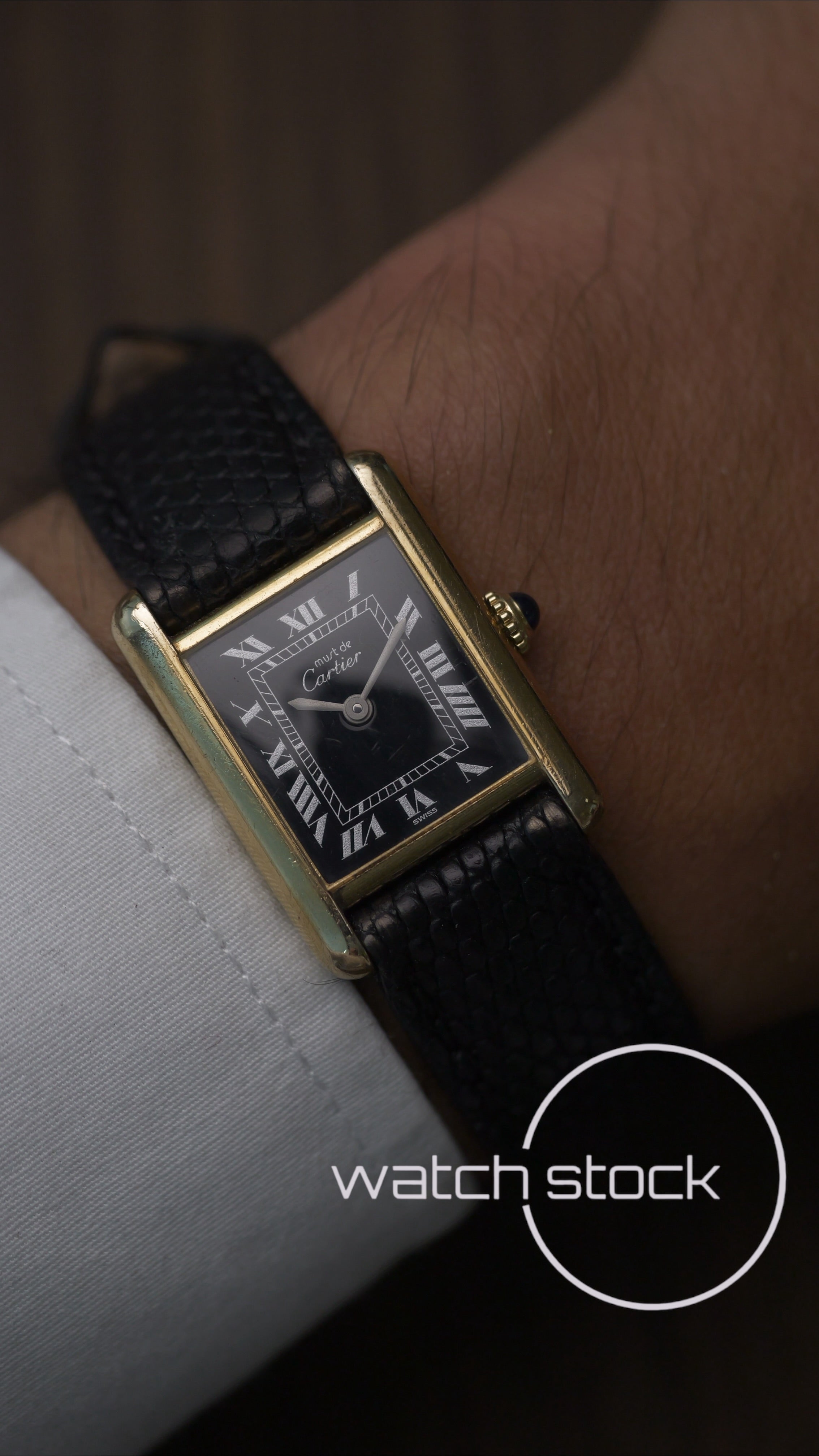 Cartier Tank TG3 Black Dial 1980
