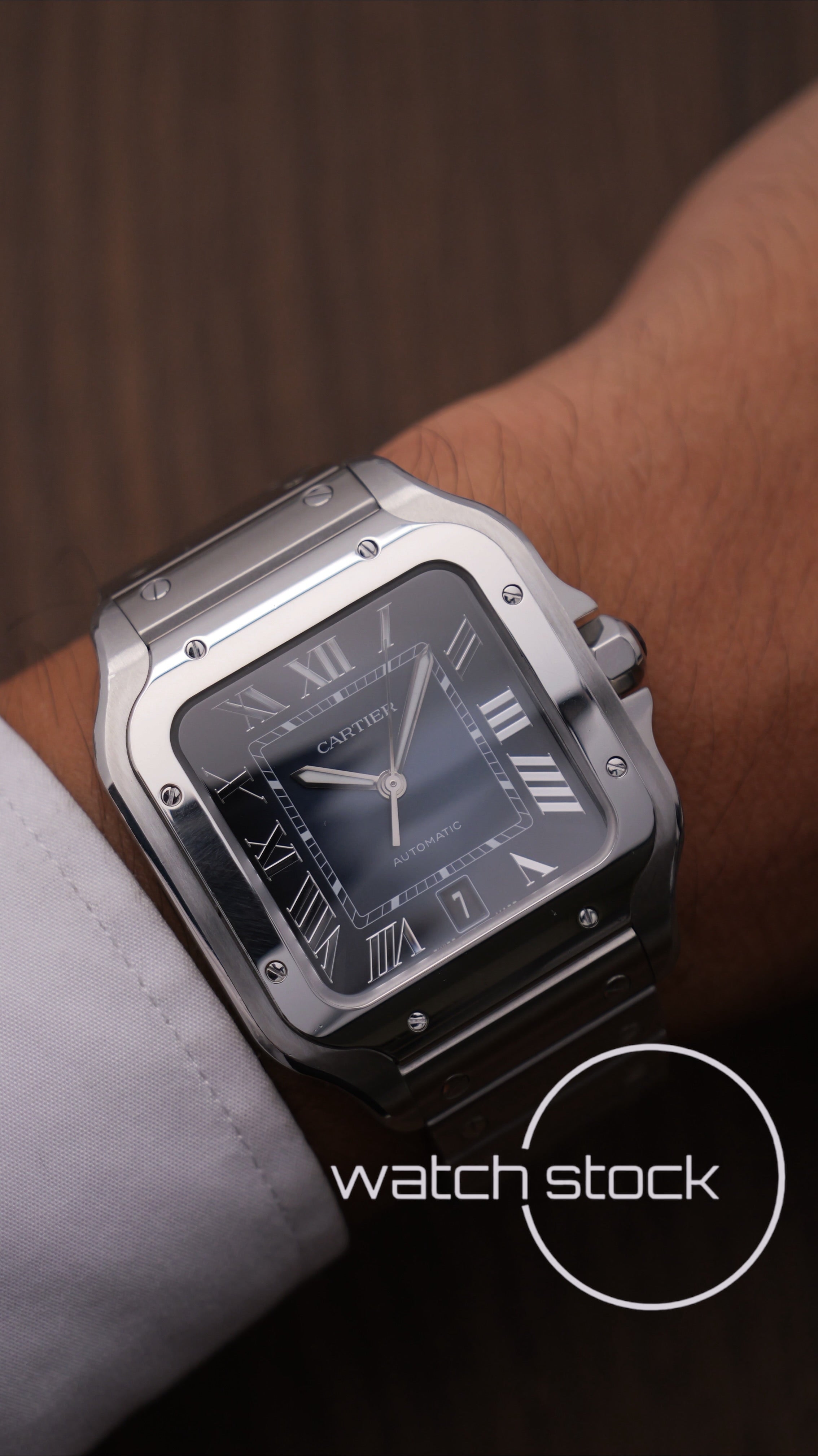 Cartier Santos LM blue dial Full Set
