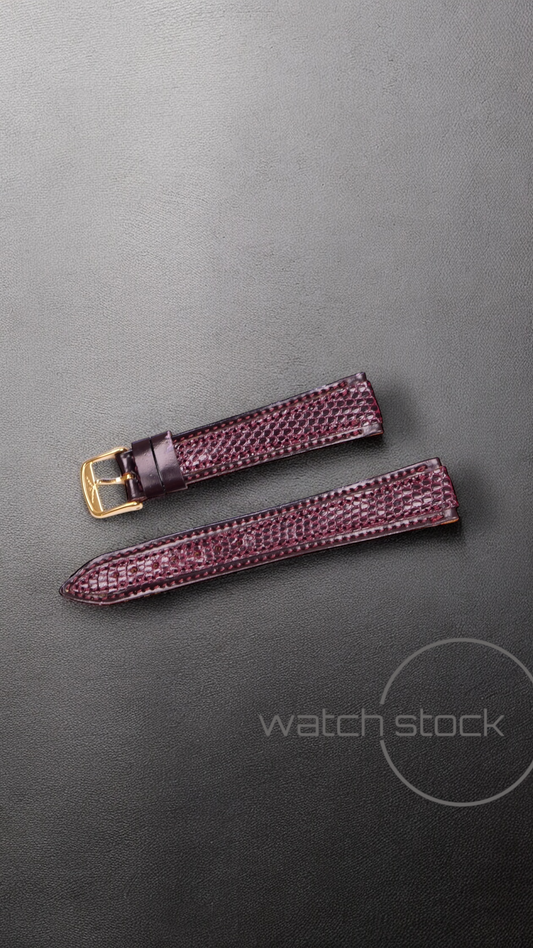 Cinturino Longines in pelle di rettile rosso con fibbia loggata ansa 16mm