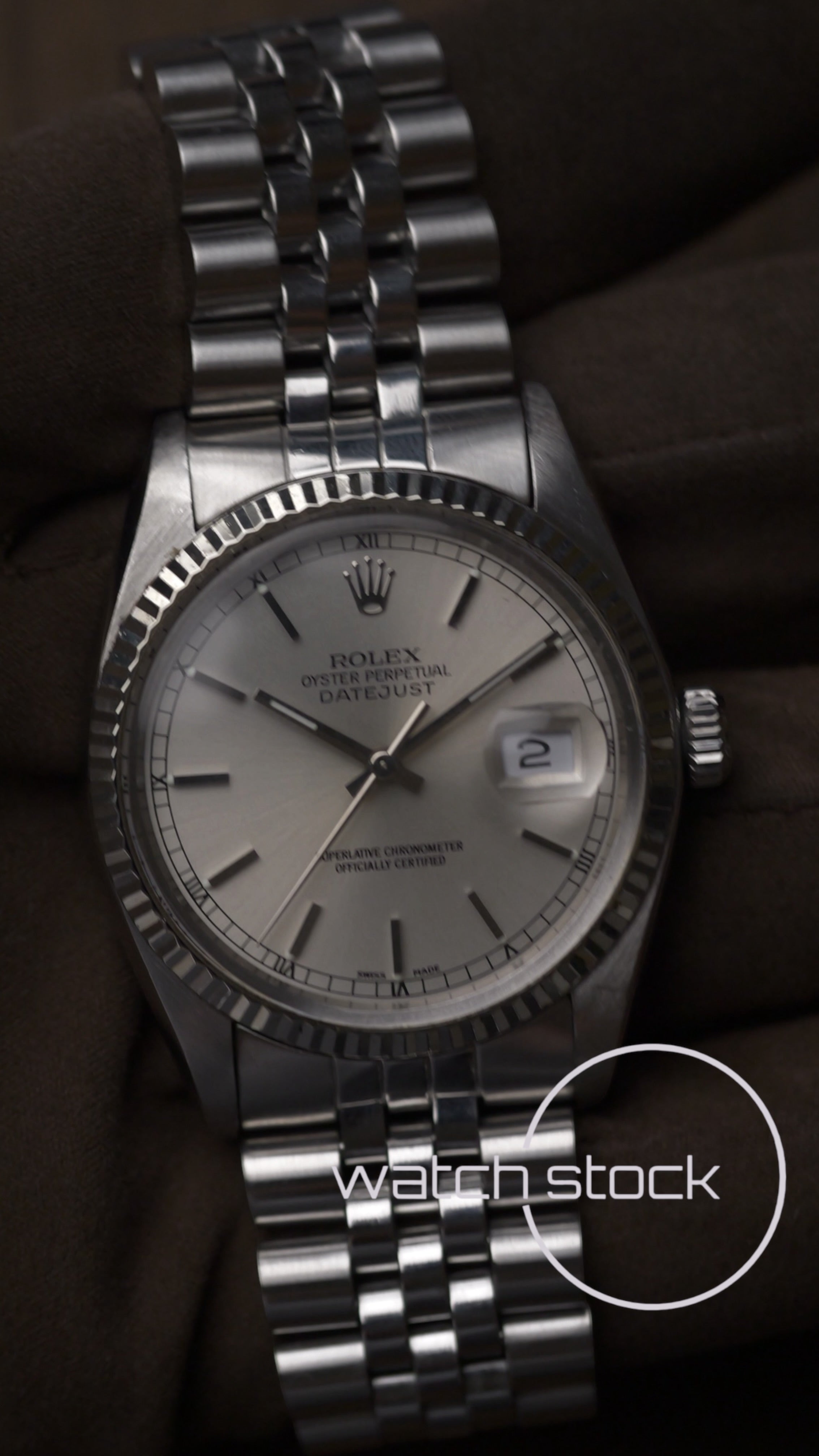 Rolex datejust 36mm 16014 argènté dial Box+ Service Papers