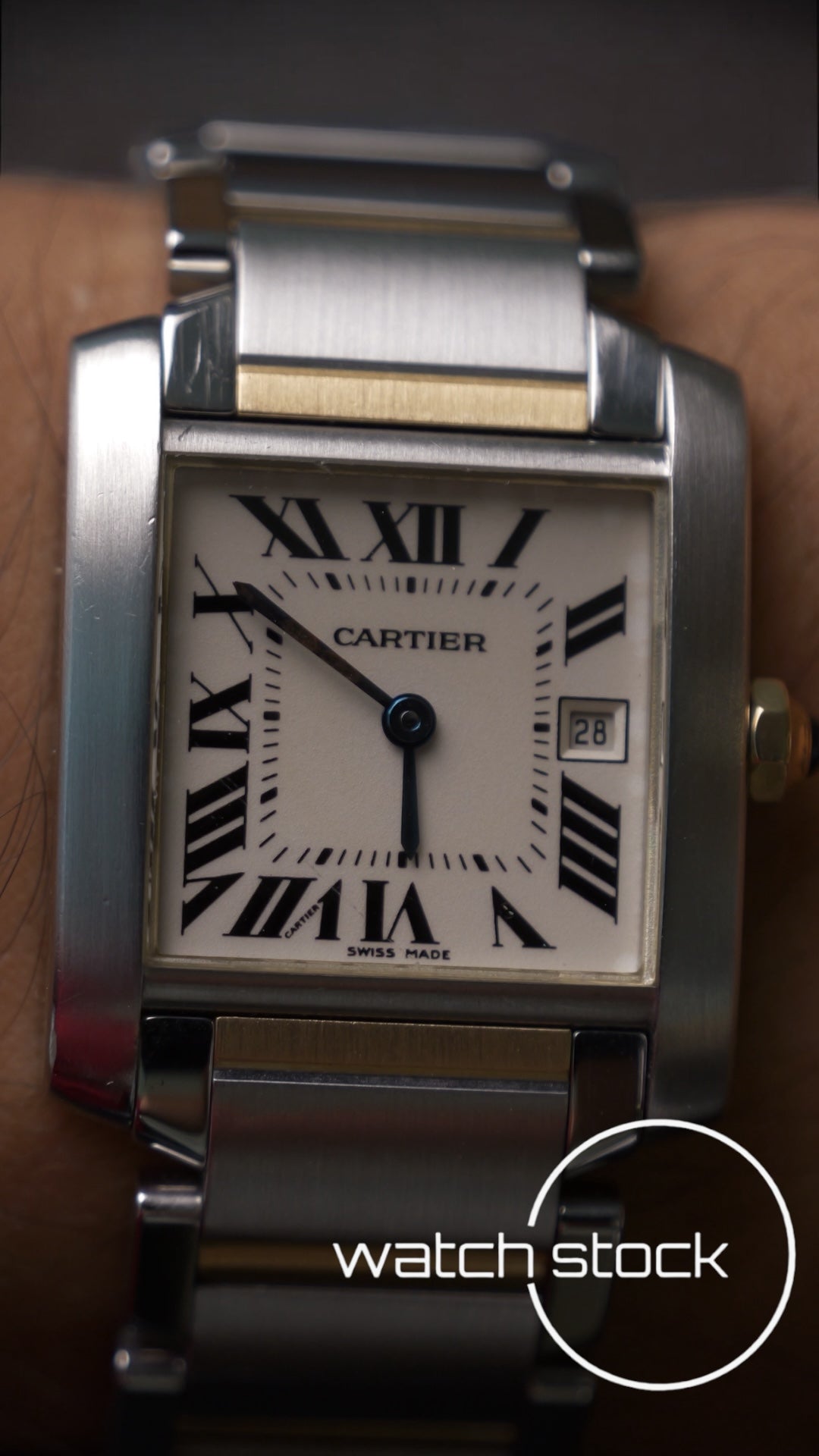 Cartier tank francaise two-tone ref.2465 29x30mm quarz