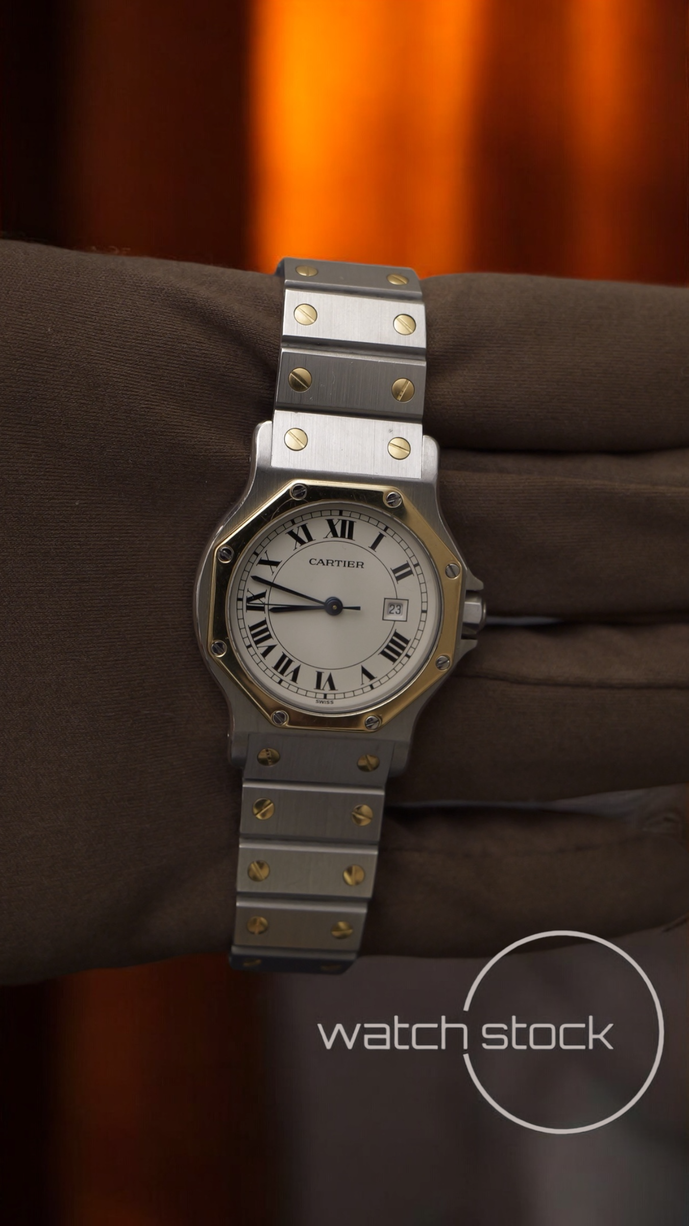 Cartier santos Octagon FULL SET 30mm (Large) men santos de cartier 2966 Automatic