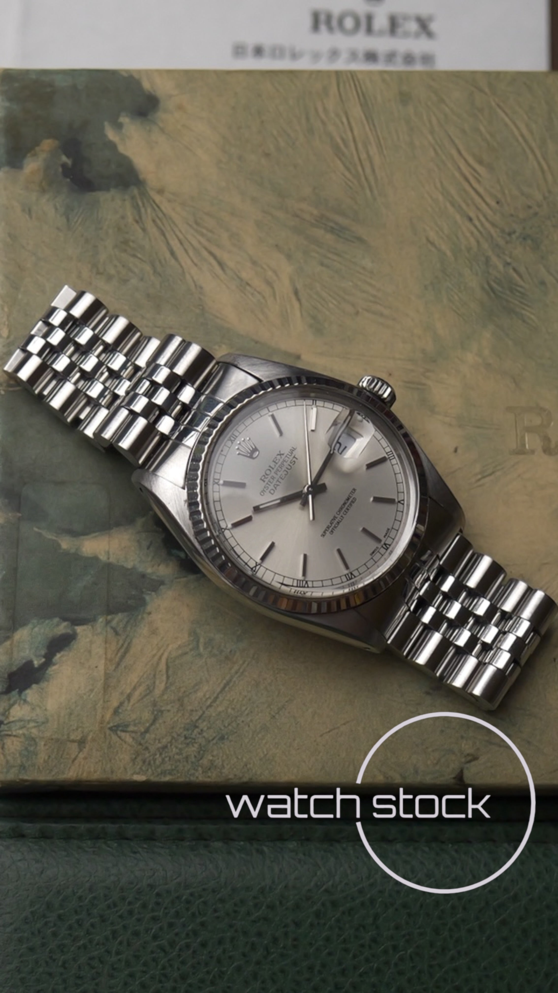 Rolex datejust 36mm 16014 argènté dial Box+ Service Papers