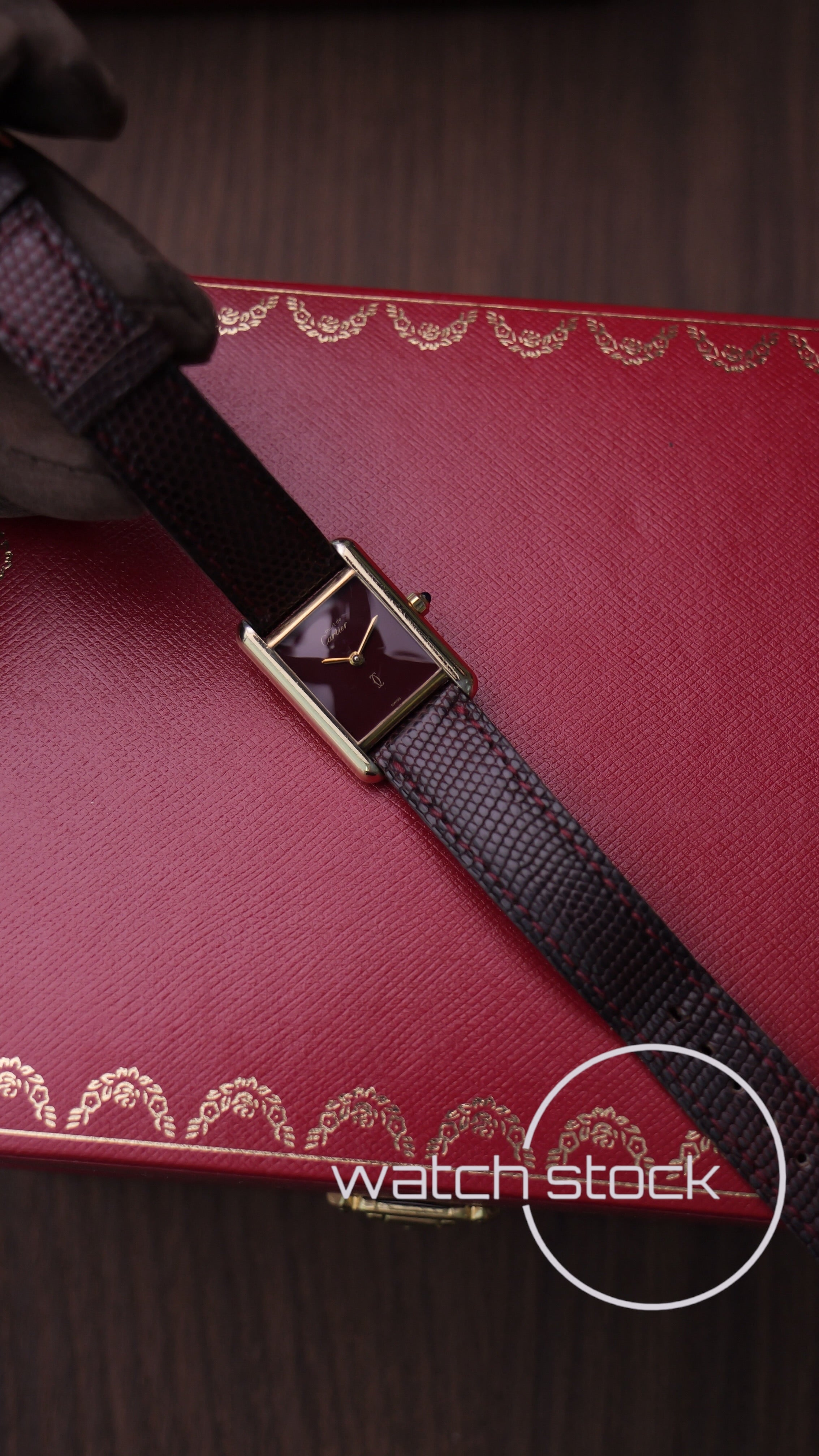 Cartier Tank TG3 Burgundy Dial 1980