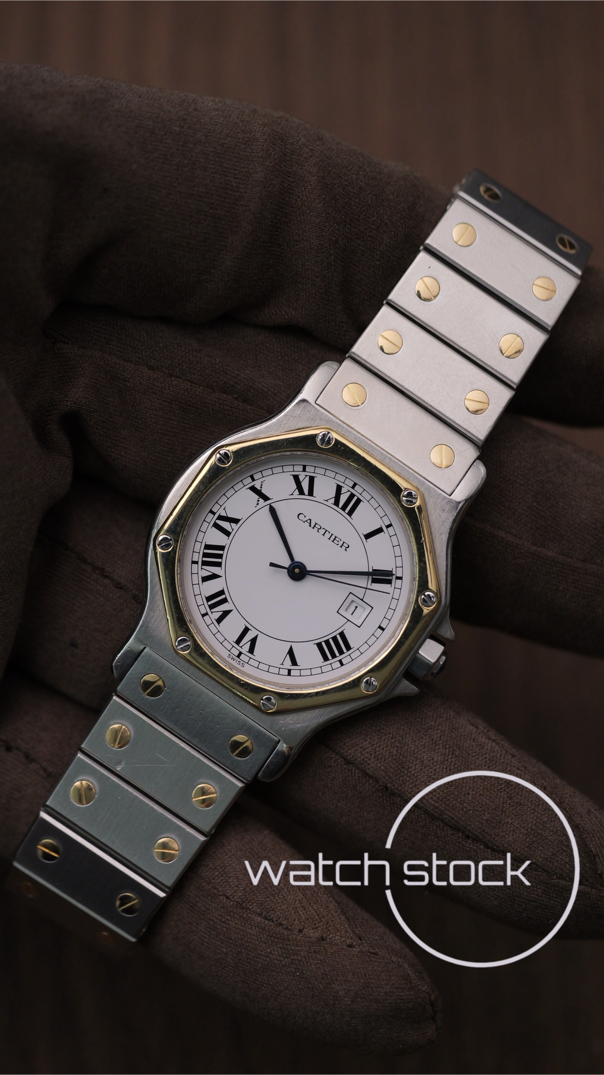 Cartier santos Octagon 30mm acciaio oro Large men ref.2966 Automatic