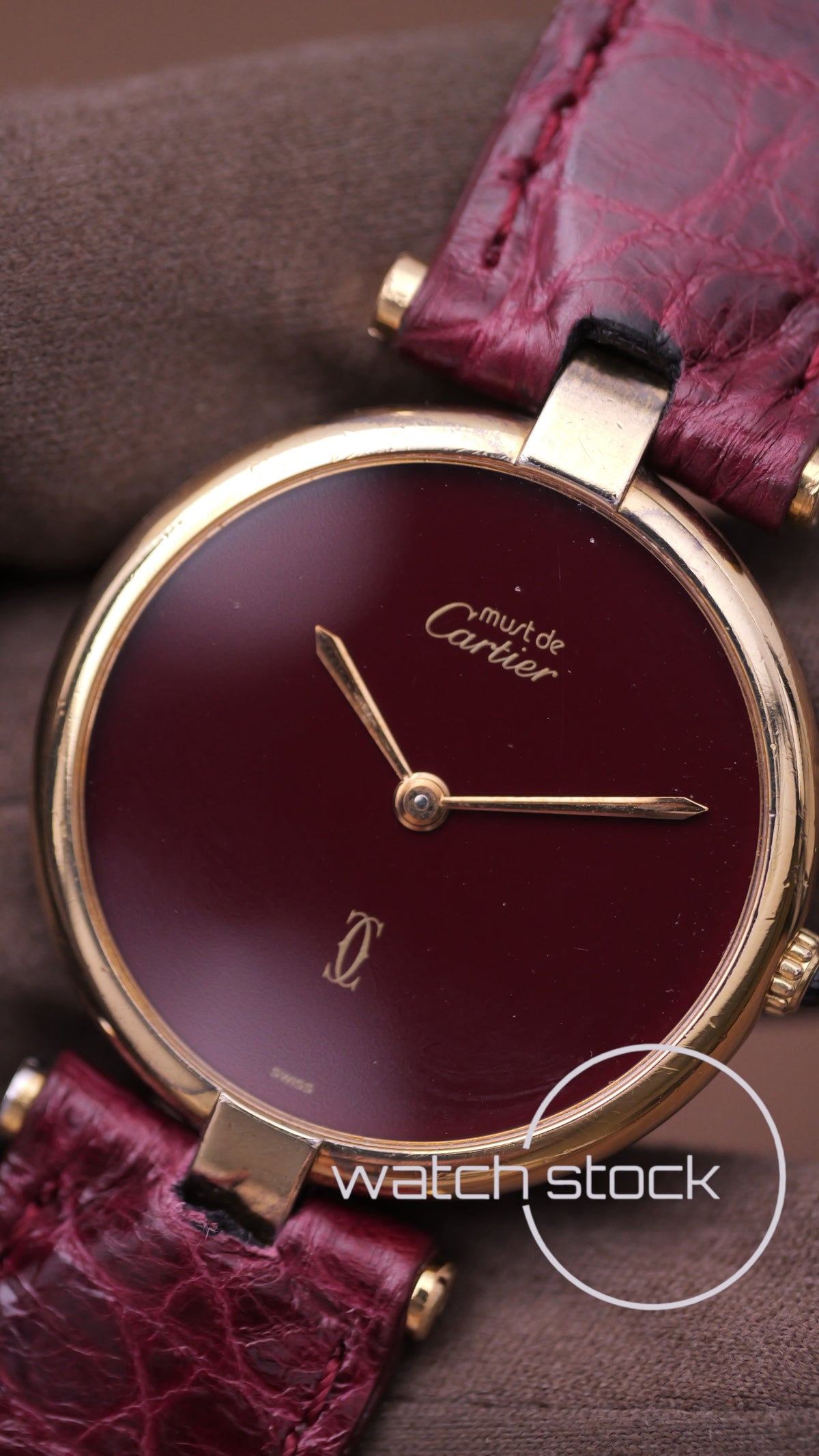 Cartier Vendome ref.590003 30mm Burgundy dial 1980