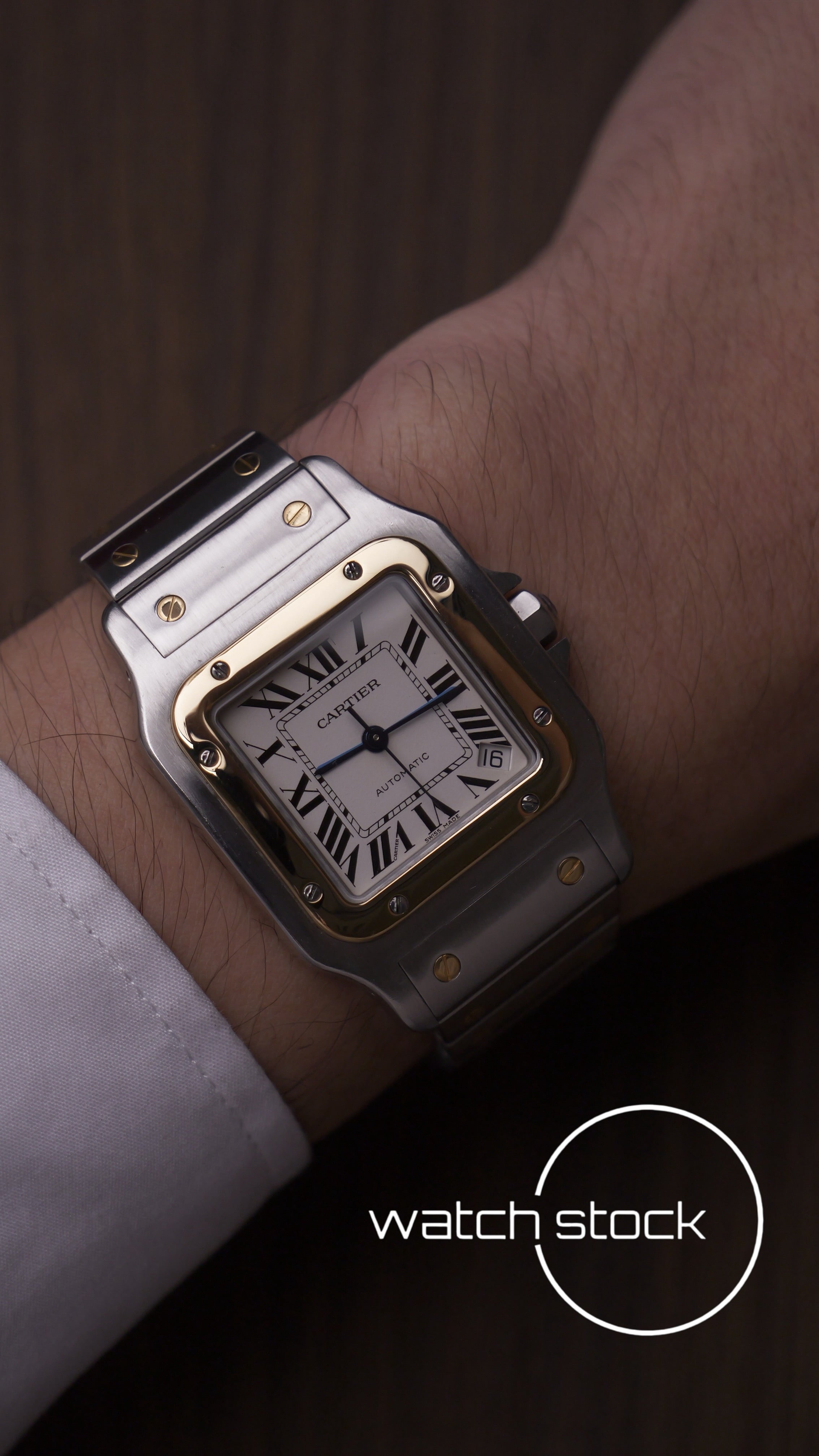 Cartier santos galbee XL Gold Steel ref.2823 Full set Automatic 32x45mm