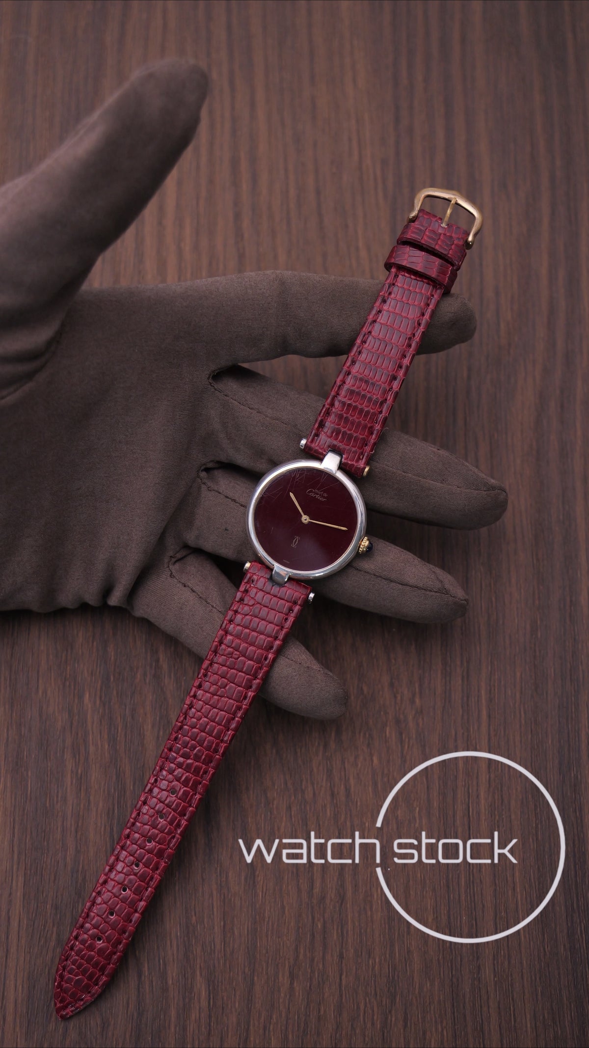 Cartier Vendome ref.590003 30mm Burgundy dial 1980