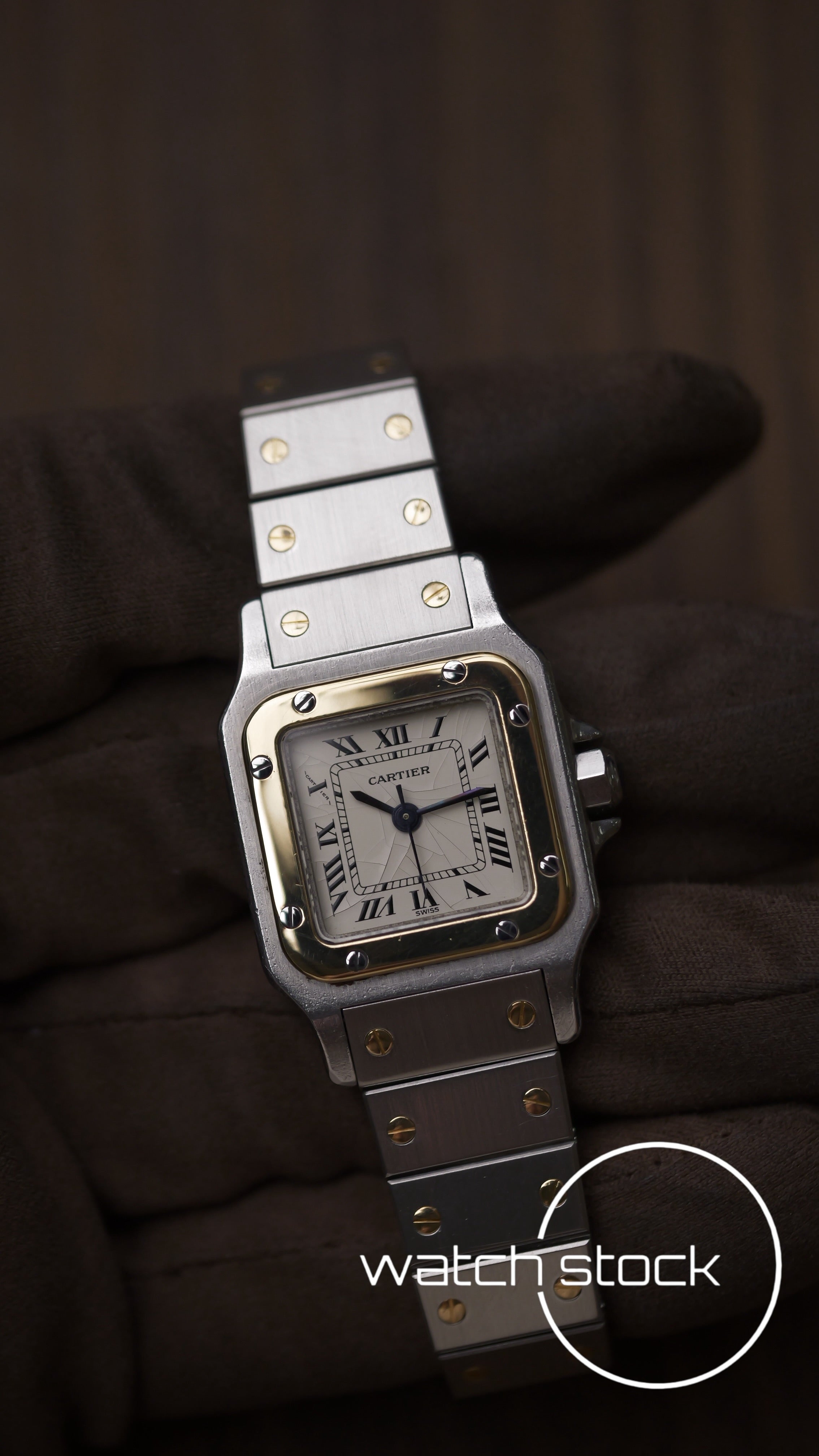 Cartier santos carré lady automatic con scatola spider dial ref.1170902 24x35mm