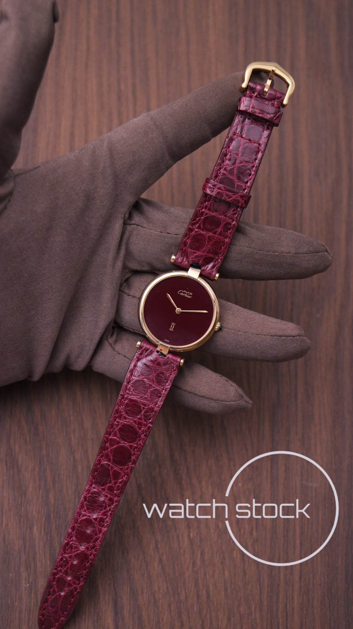 Cartier Vendome ref.590003 30mm Burgundy dial 1980