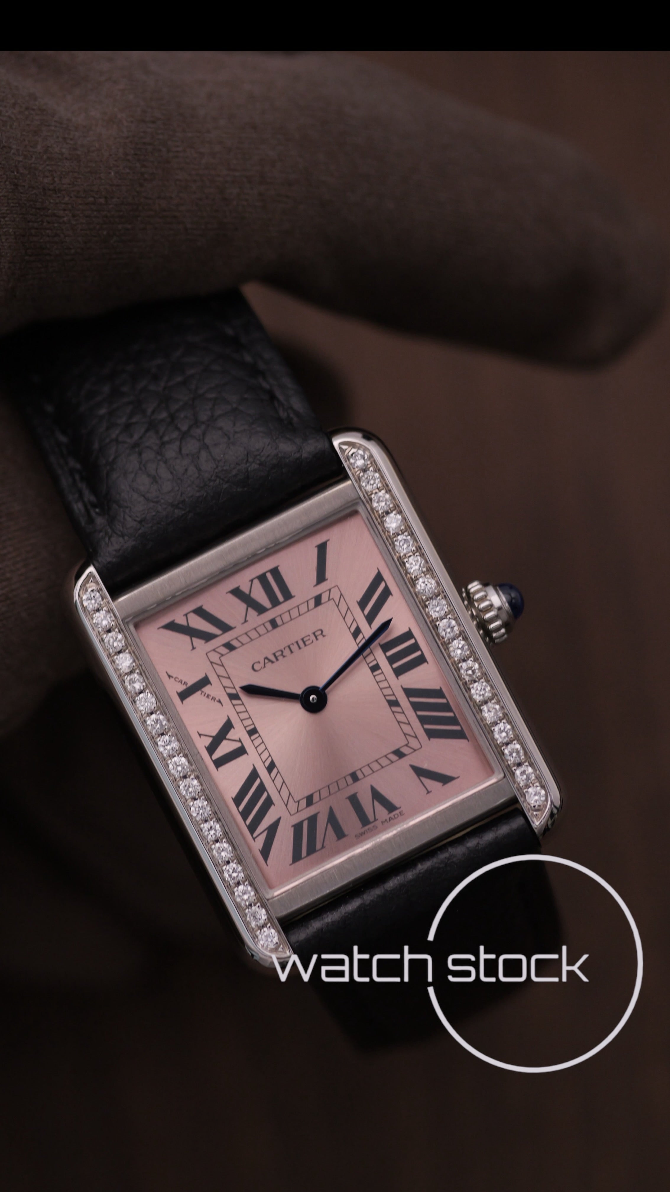 Cartier Tank Solo Rose dial diamond Ref W5200000 S/M 31x25mm Full set 2019 Edizione Speciale Boutique Parigi